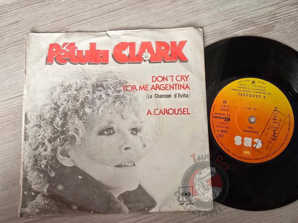 Petula Clark – Don't Cry For Me Argentina 7" Promo Turkish Pressing Vinyl Turkey Edition