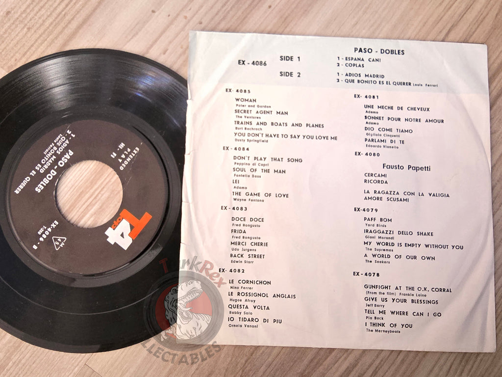 Louis Ferrari – Paso Dobles / Adios Madrid 7" Iran Pressing Vinyl Iranian Edition