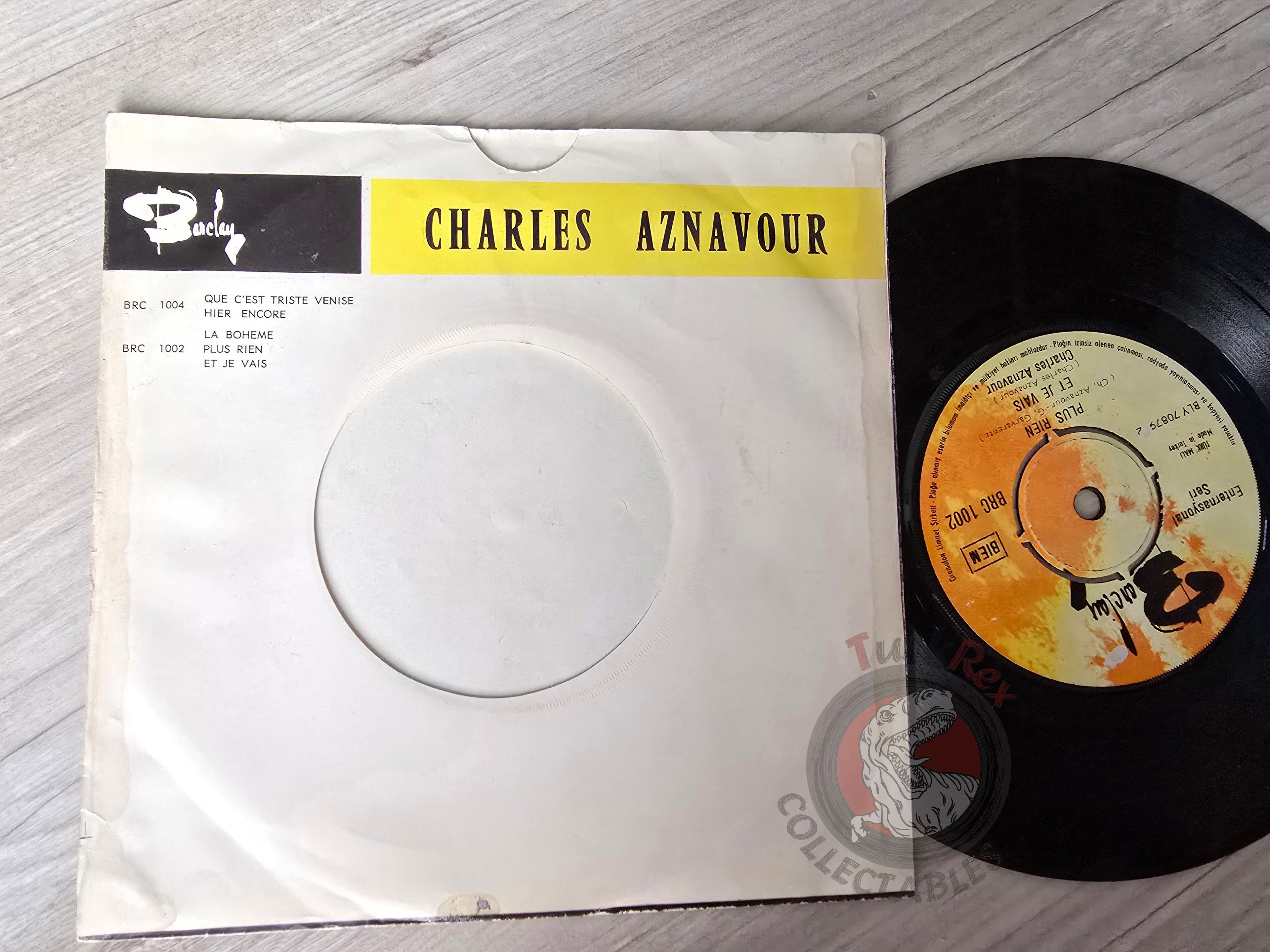 Charles Aznavour – La Bohême 7" Turkish Pressing Vinyl Turkey Edition