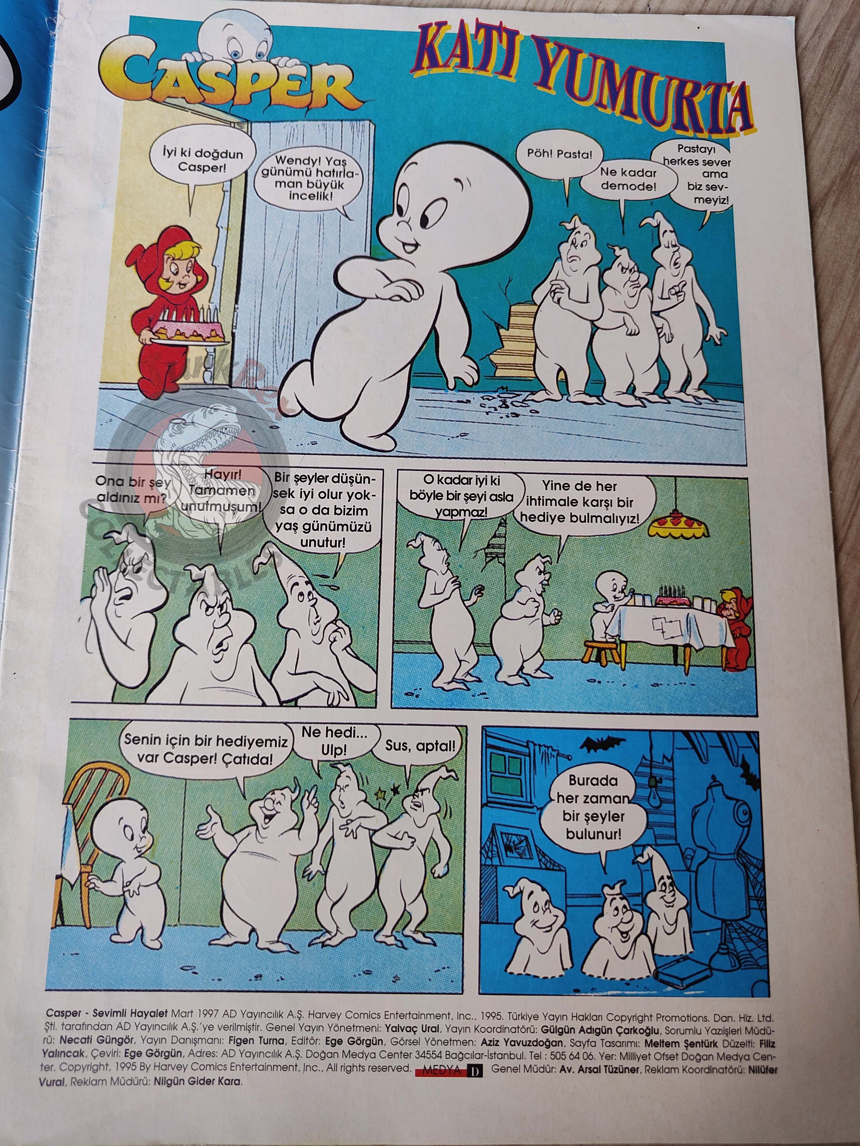 Casper the Friendly Ghost Magazine – Issue #19 1997 Turkish Comic Turkey