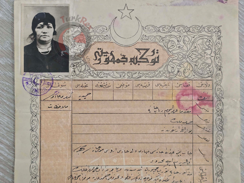 Ottoman 1925 Land Deed Home in Ankara Hamidiye Title Muslim Immigrant Family