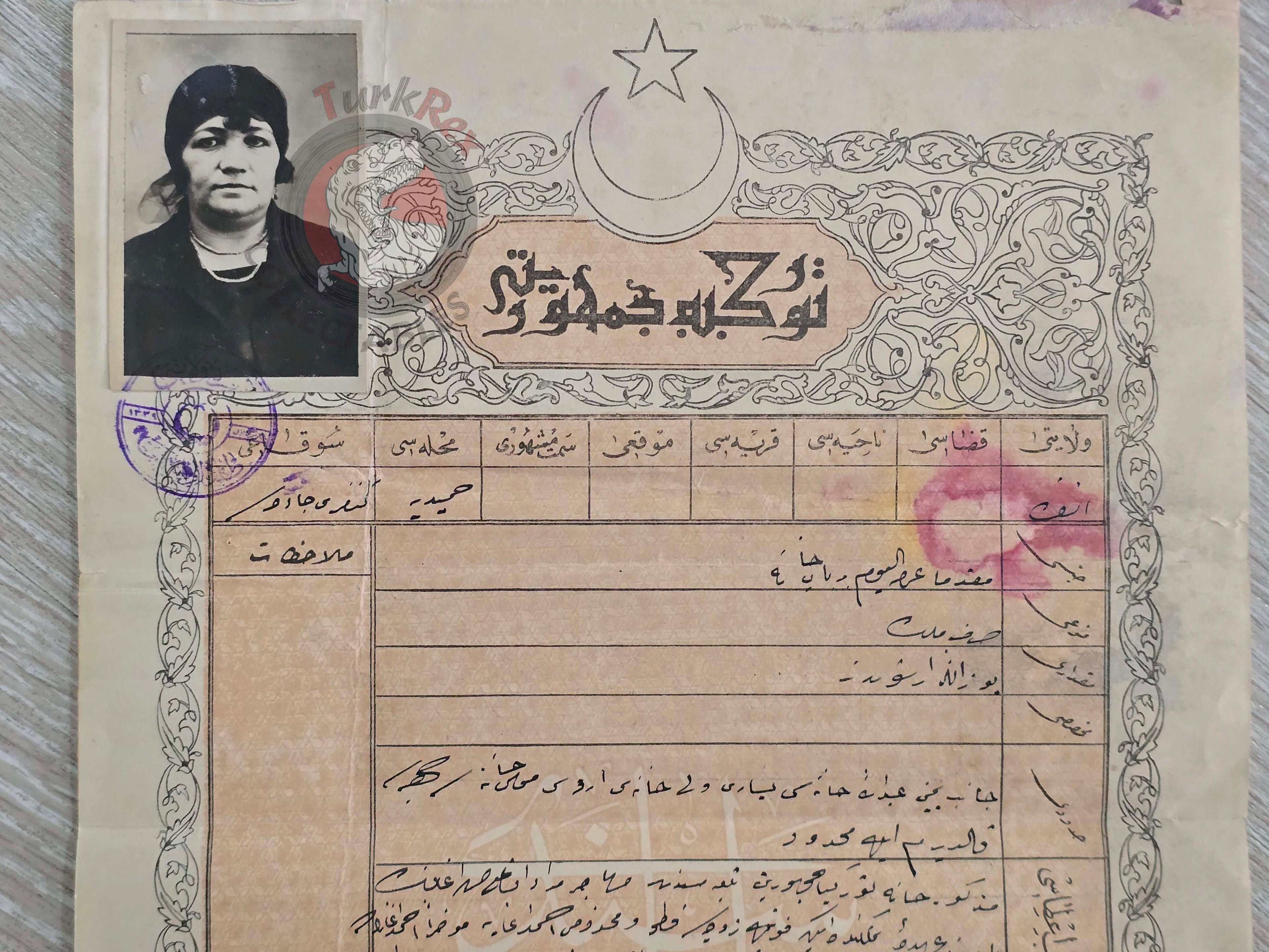 Ottoman 1925 Land Deed Home in Ankara Hamidiye Title Muslim Immigrant Family