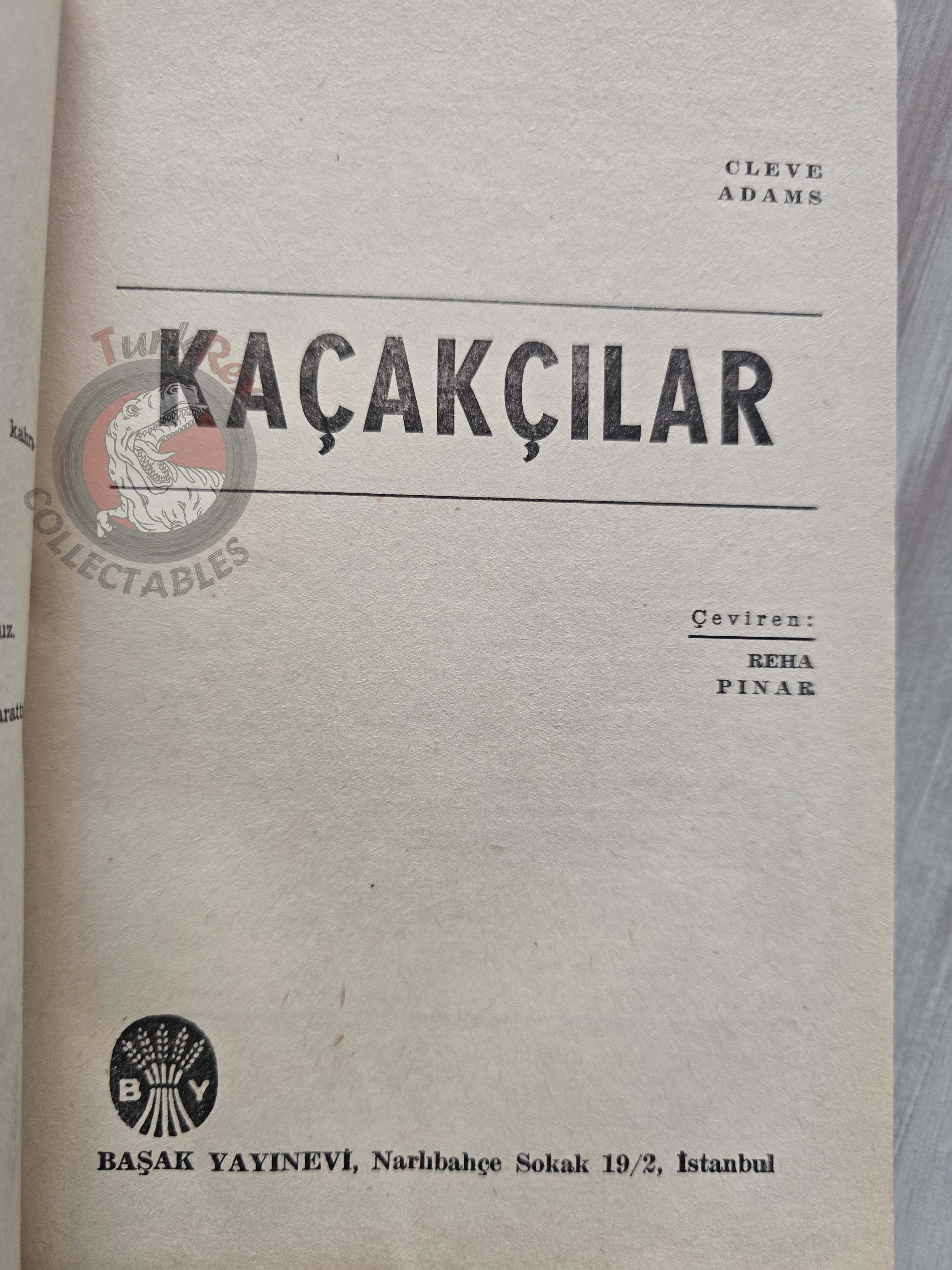 Cleve Adams – The Crooking Finger 1968 1st Turkish Book Turkey Reed Smith