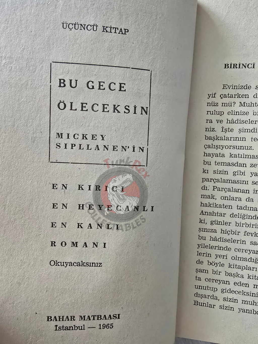 Mickey Spillane – Mike Hammer Vengeance Is Mine! 1965 Turkish Book Turkey
