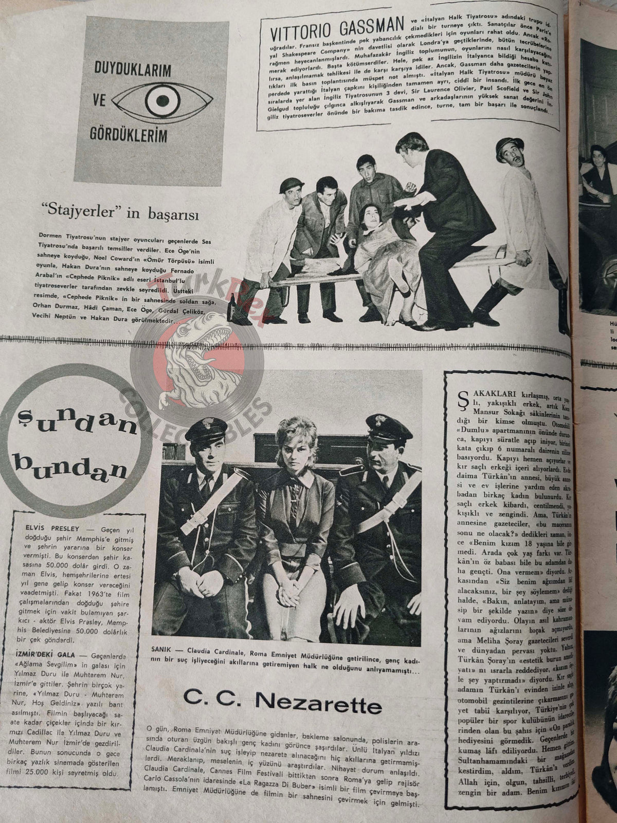 Ses 1963 Brigitte Bardot Turkish Mag Turkey Robert Mitchum Claudia Cardinale Joan Collins