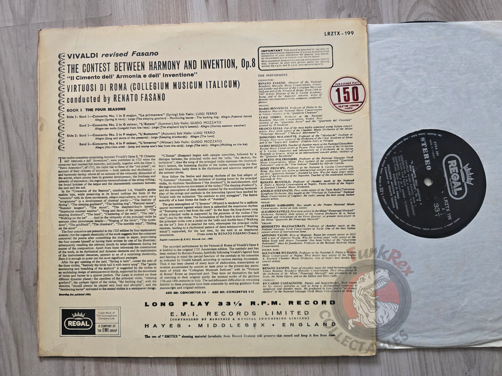 Vivaldi / Renato Fasano – The Four Seasons Turkish Pressing Vinyl Turkey Edition
