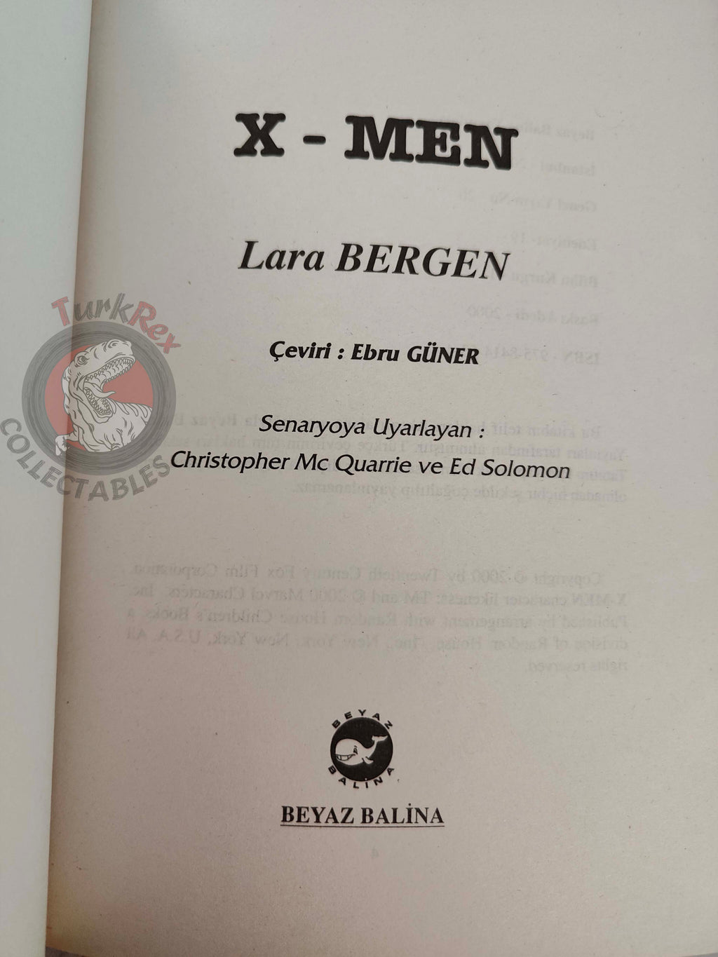 T. Lara Bergen – X-Men 2000 1st Turkish Book Turkey