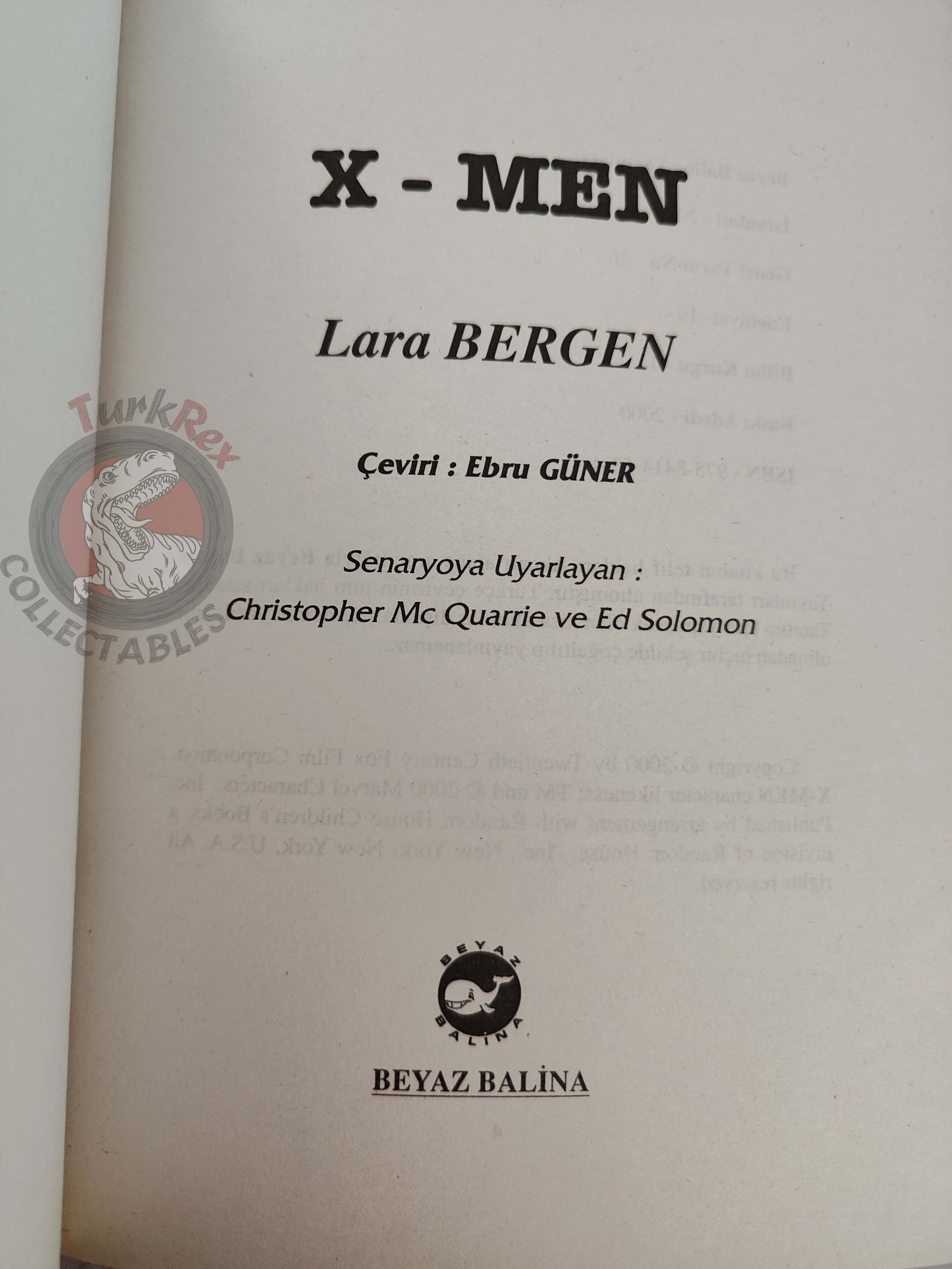 T. Lara Bergen – X-Men 2000 1st Turkish Book Turkey