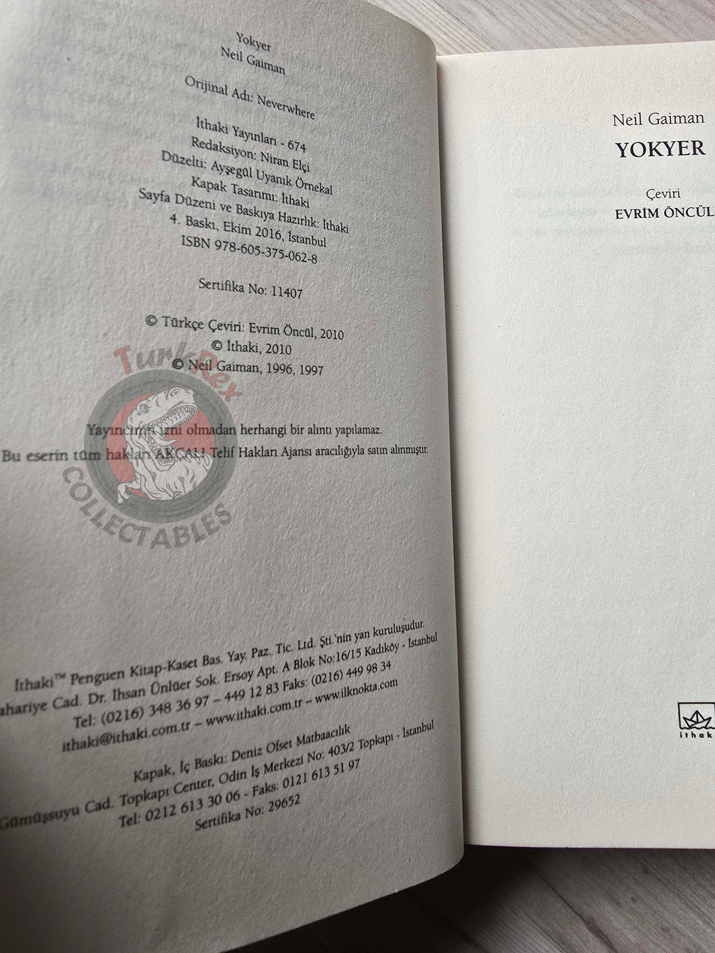 Neil Gaiman – Neverwhere 2016 Turkish Book Turkey