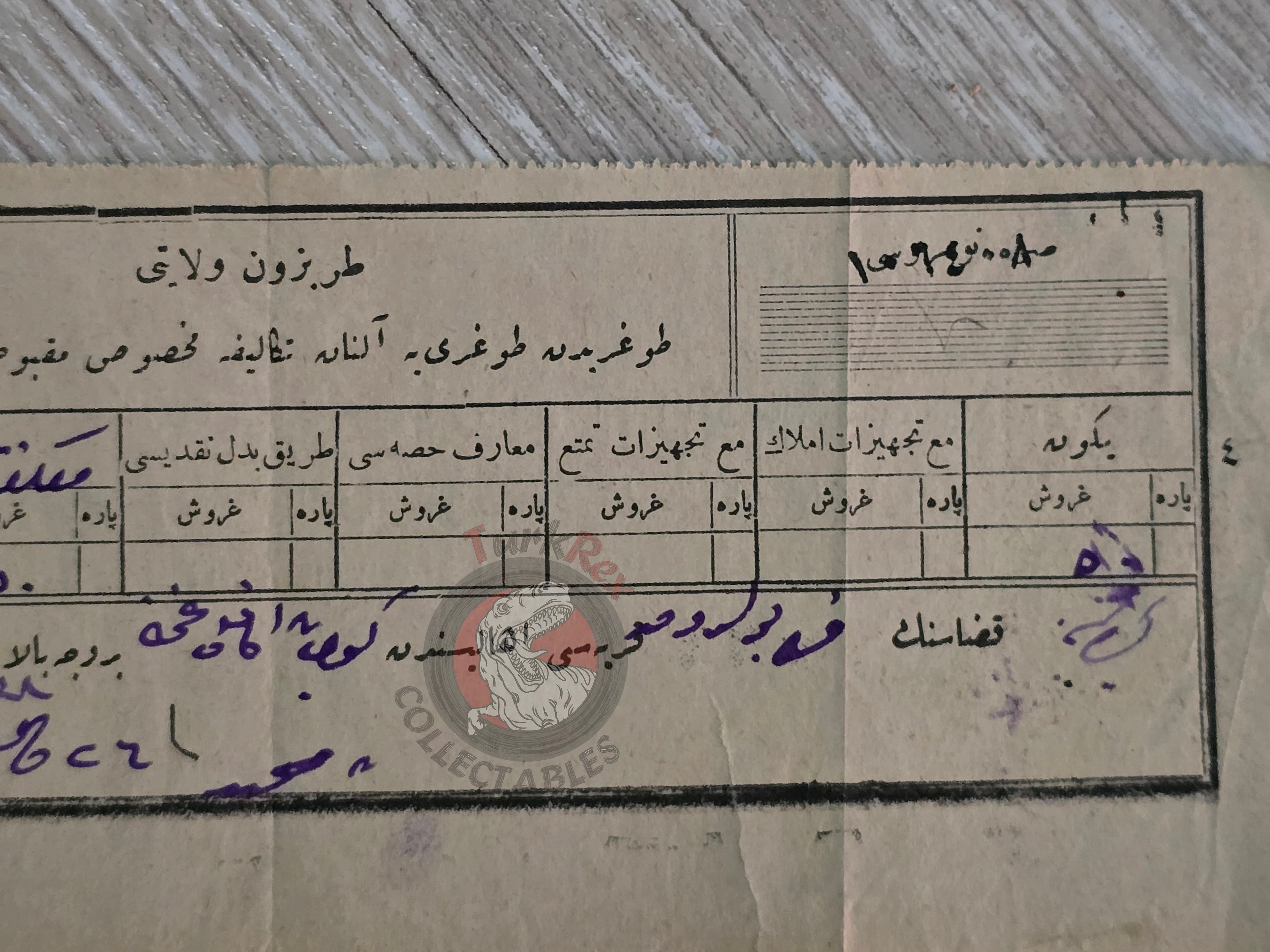 Ottoman Tax Receipt 1922 Giresun Karabulduk Muslim Citizen