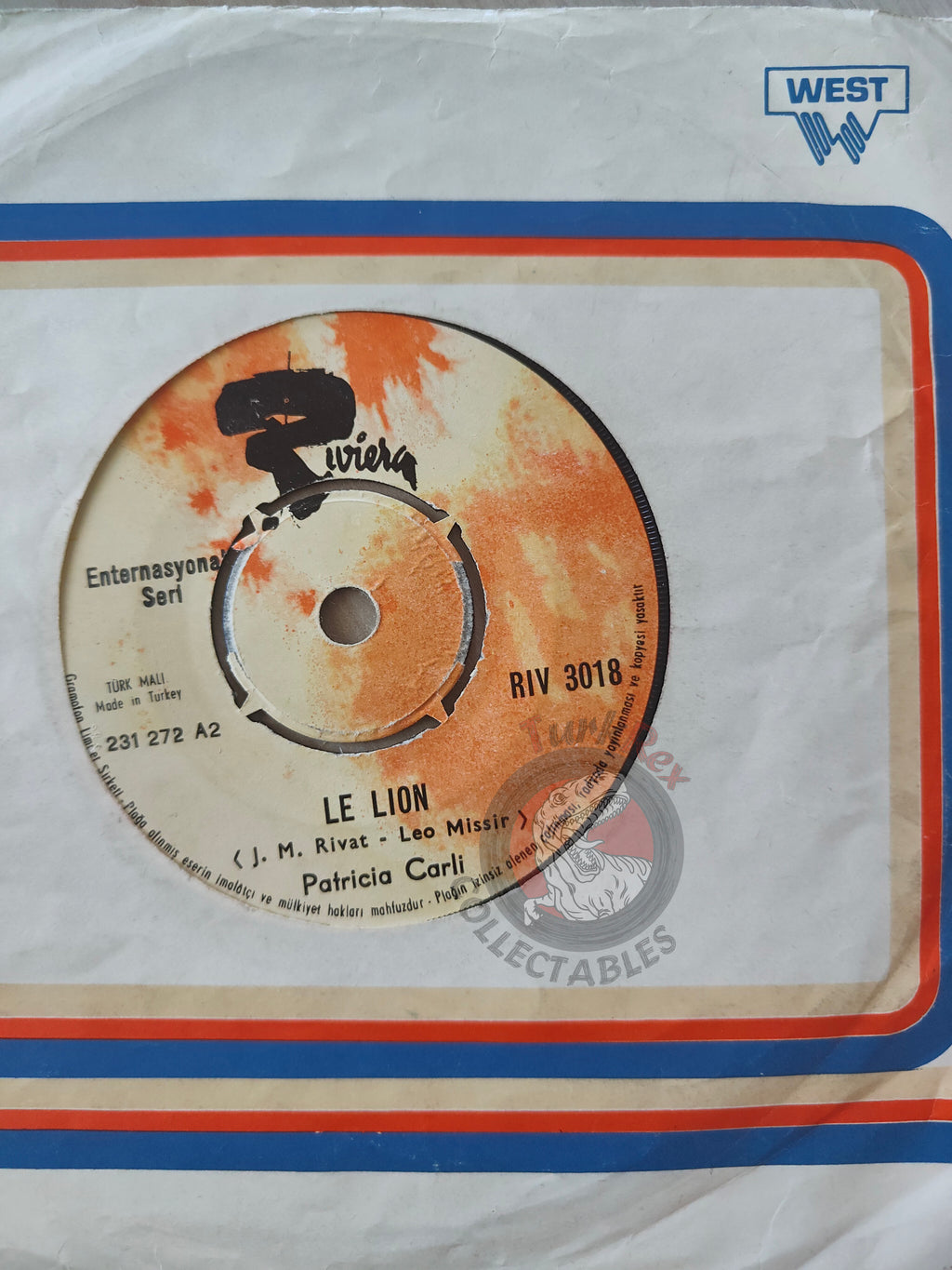 Patricia Carli – Toi / Le Lion 7" Turkish Pressing Vinyl Turkey Edition