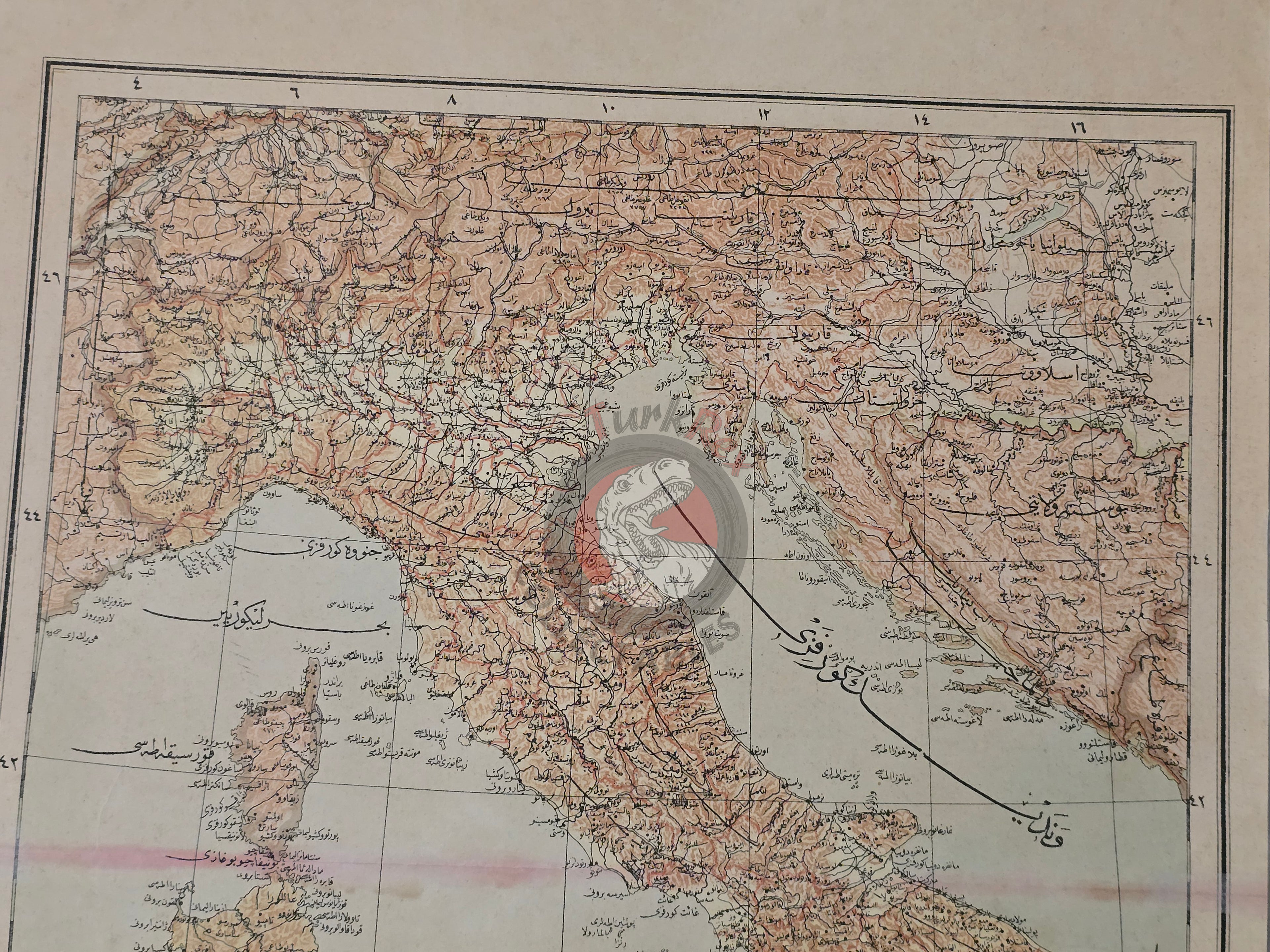 Italy 1894 Ottoman Atlas Map Empire Sardegna Corsica