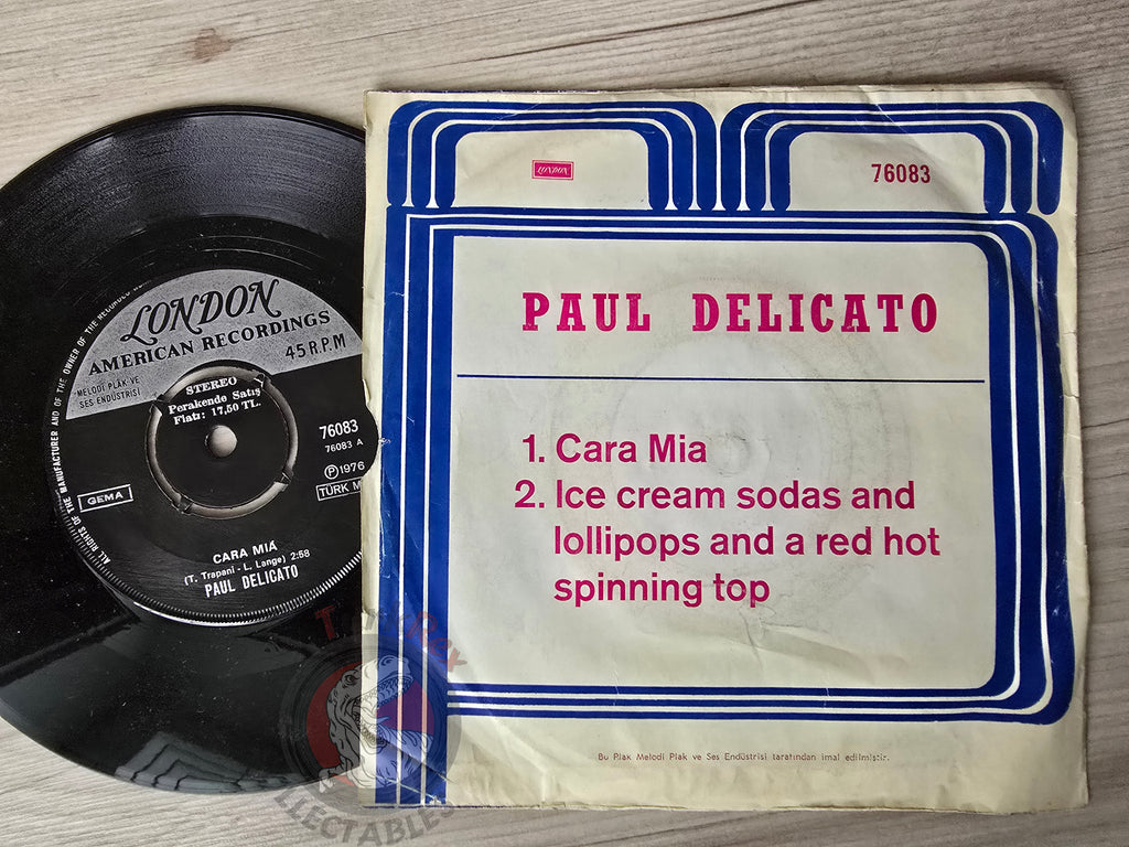 Paul Delicato – Cara Mia 7" Turkish Pressing Vinyl Turkey Edition