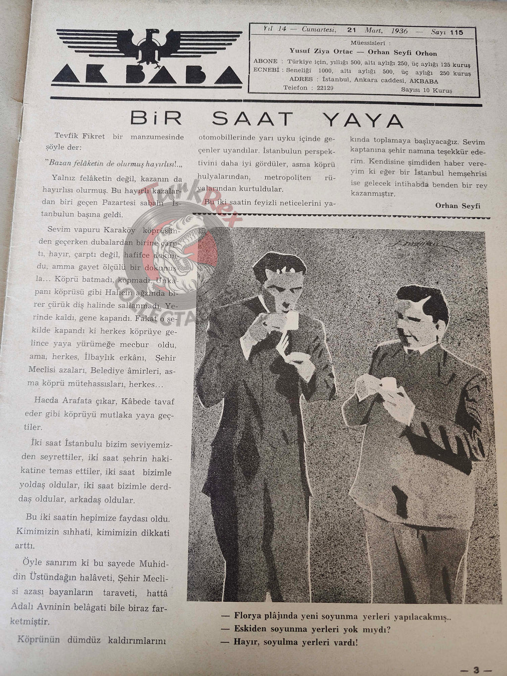 Akbaba 1936 Humor Magazine Turkish Turkey The Trumpet of Israfil Hitler WW2 era War