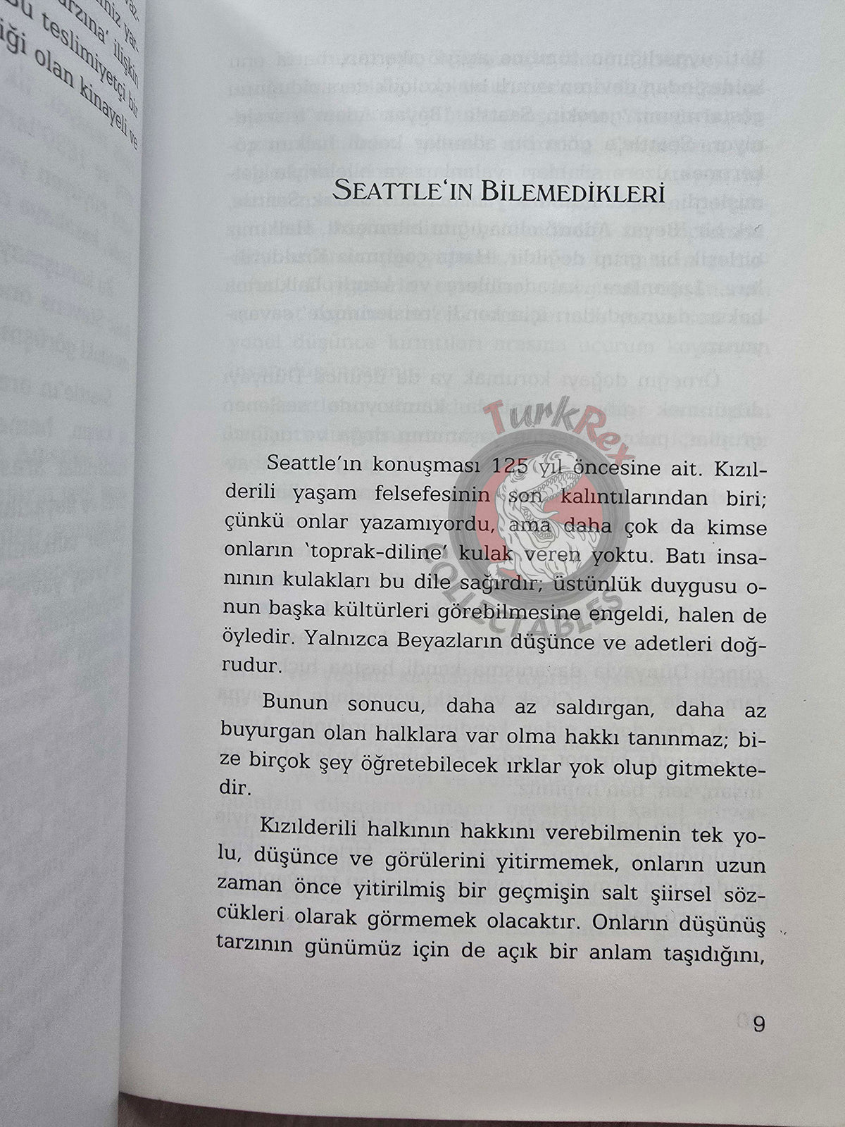 Chief Seattle's Speech 2000 Turkish Book Turkey