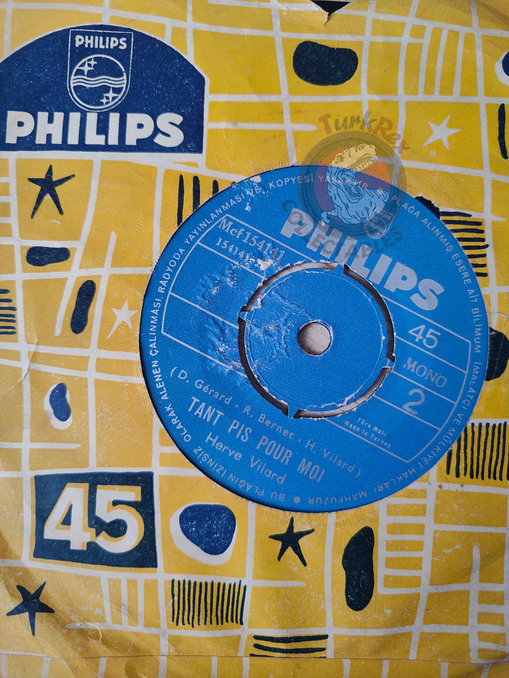 Hervé Vilard – Jolie Ou Pas Jolie 7" Turkish Pressing Vinyl Turkey Edition