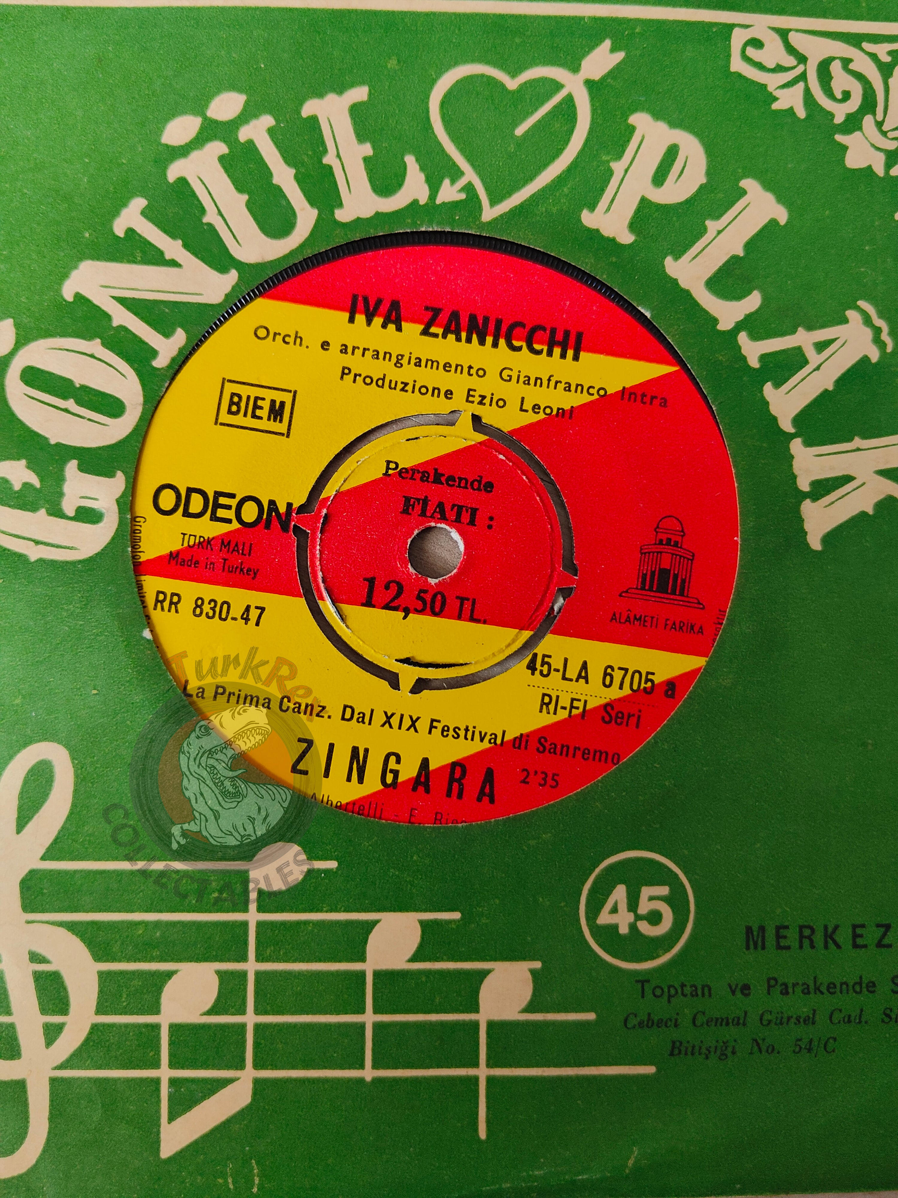 Iva Zanicchi – Zingara 7" Turkish Pressing Vinyl Turkey Edition Sanremo