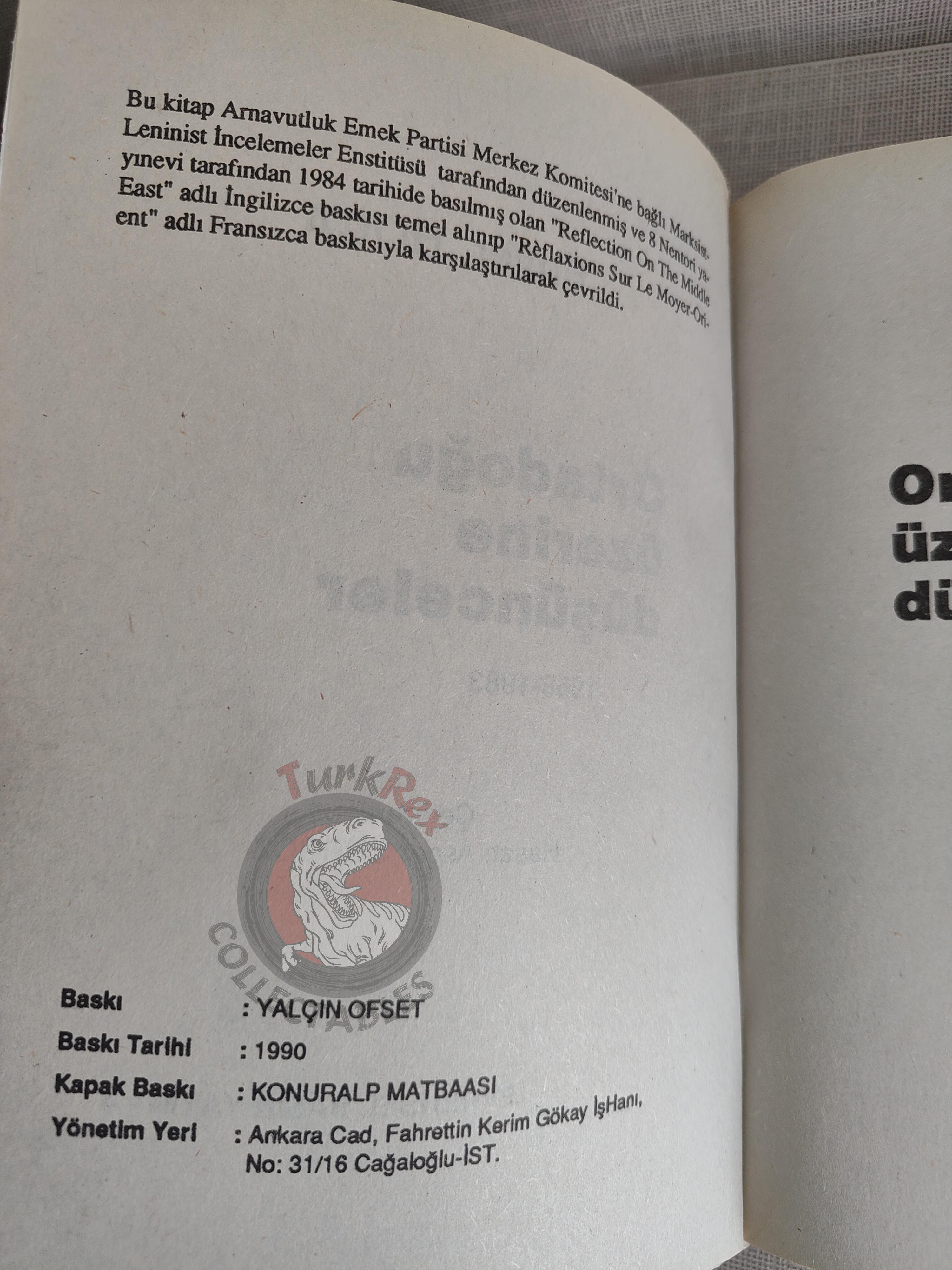 Enver Hoxha – Reflections on the Middle East 1990 1st Turkish Book Turkey Albania