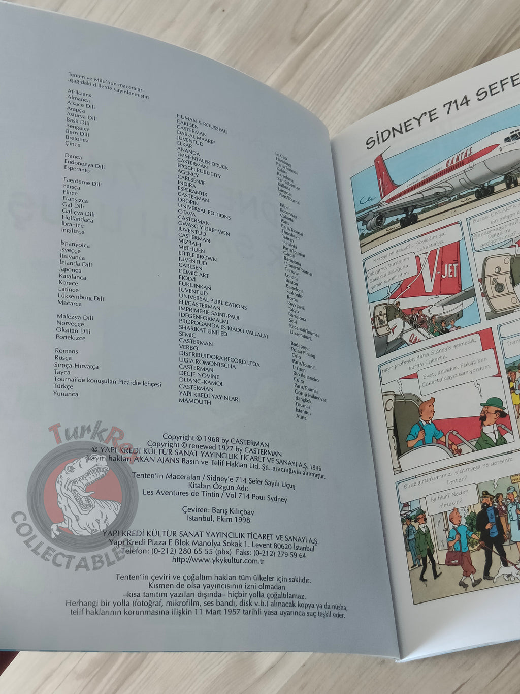 Tintin – Flight 714 to Sydney 1998 Turkish Edition Comic Turkey 2nd YKY