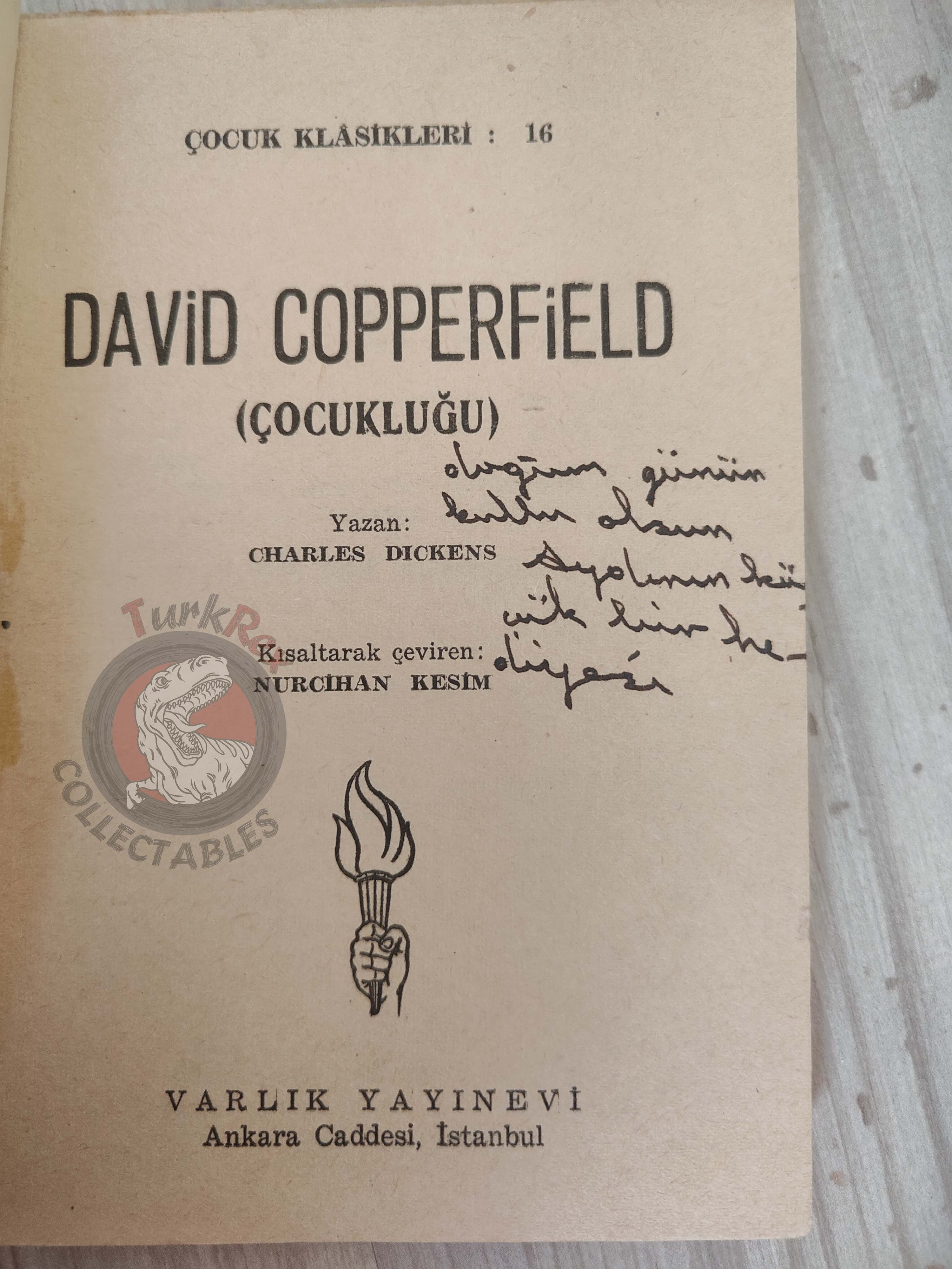 Charles Dickens –  David Copperfield 1958 Illustrated Turkish Book Turkey