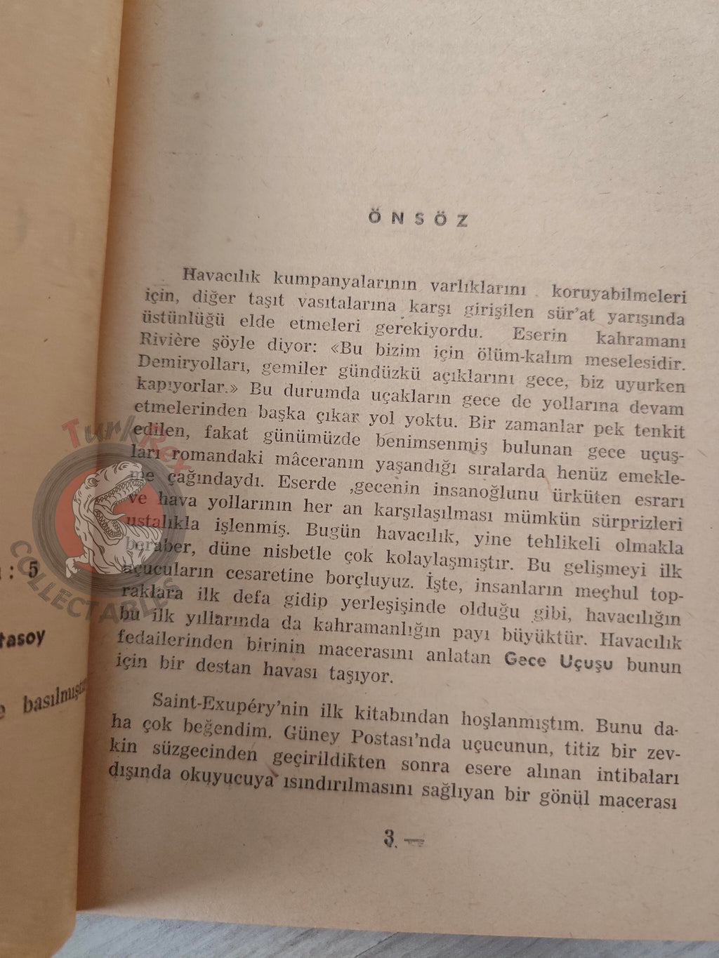 Antoine de Saint-Exupéry – Night Flight 1954 Turkish Book Turkey