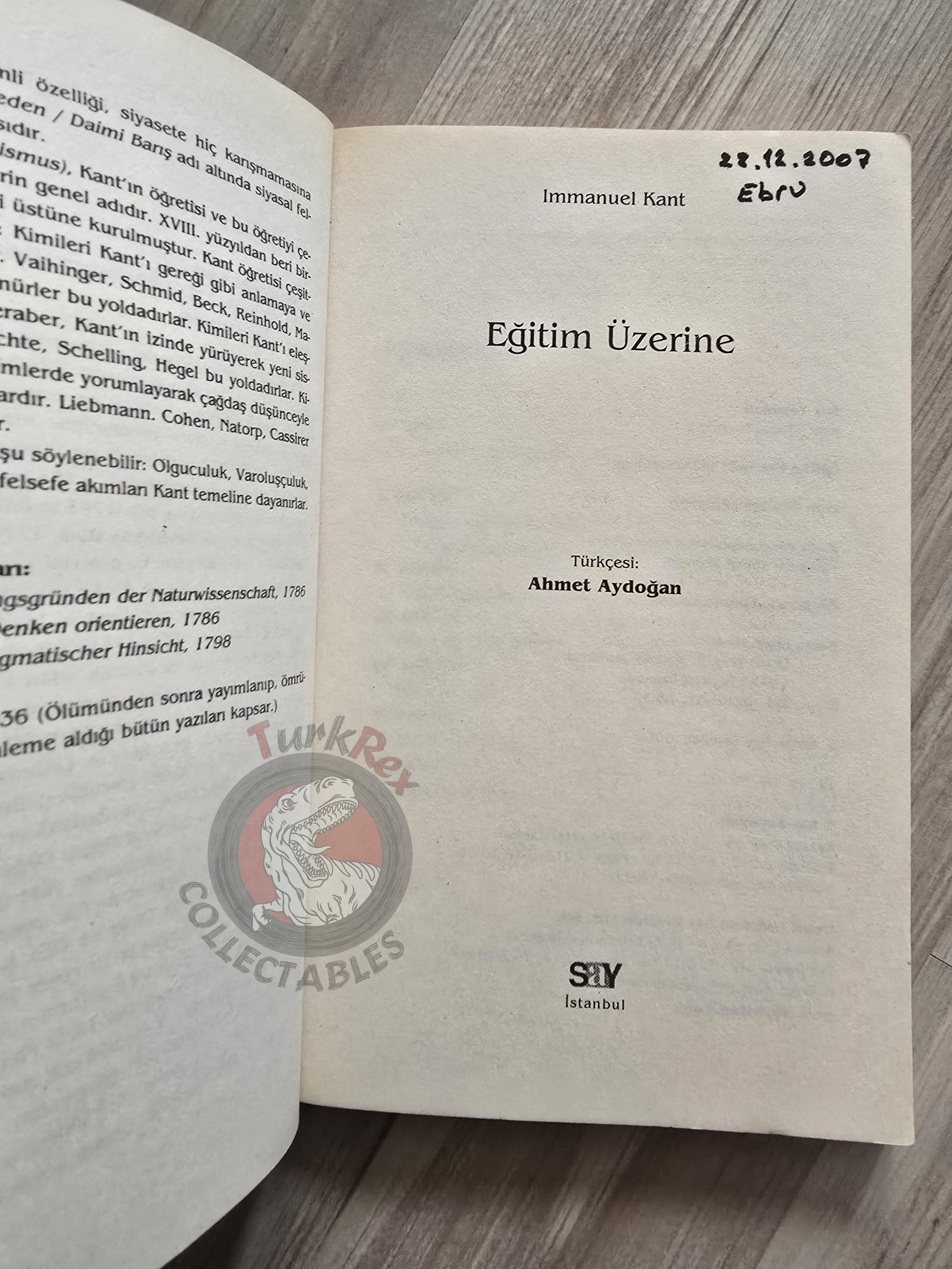 Immanuel Kant – On Education 2007 Turkish Book Turkey