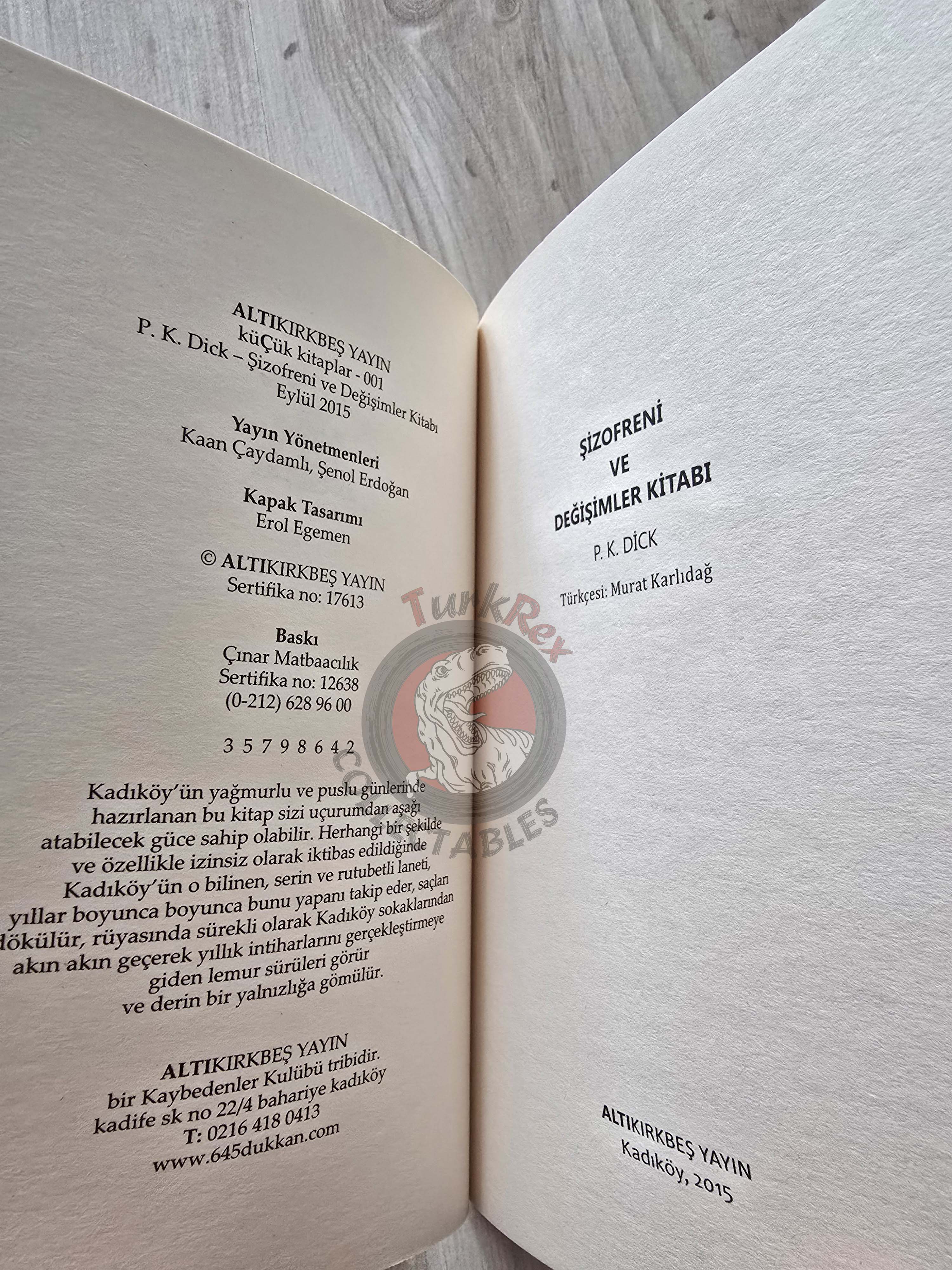 Philip K. Dick – Schizophrenia and Changes 2015 Turkish Book Turkey