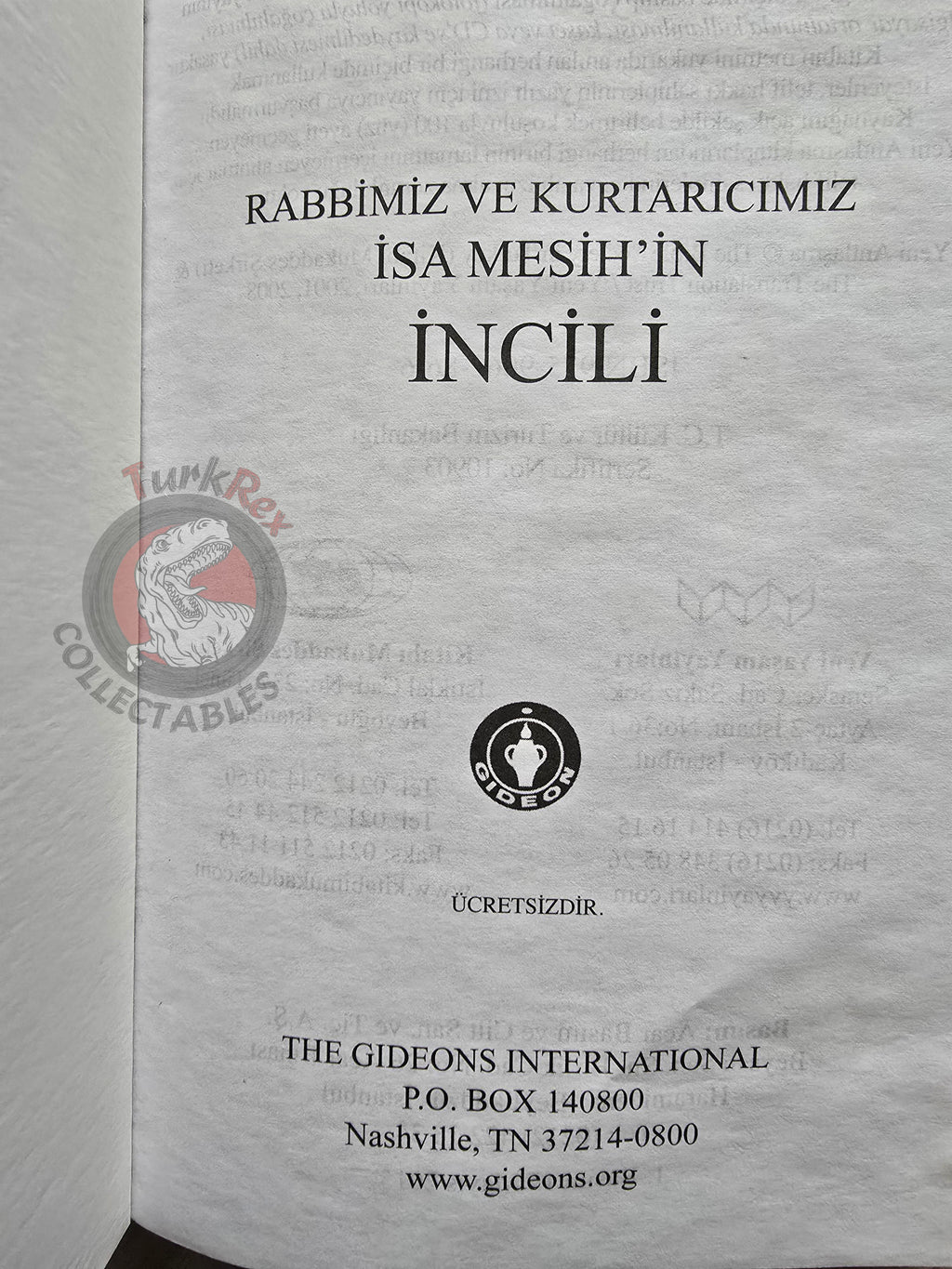 Bible The Holy Gospel 2015 Turkish Book New Testament The Gideons International