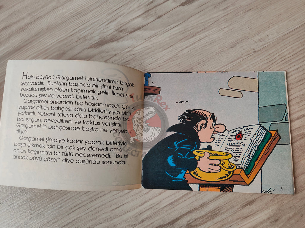 The Smurfs - Gurgelhals will Schlümpfe zaubern 1997 Turkish Book Turkey Die Schlümpfe Minibuch