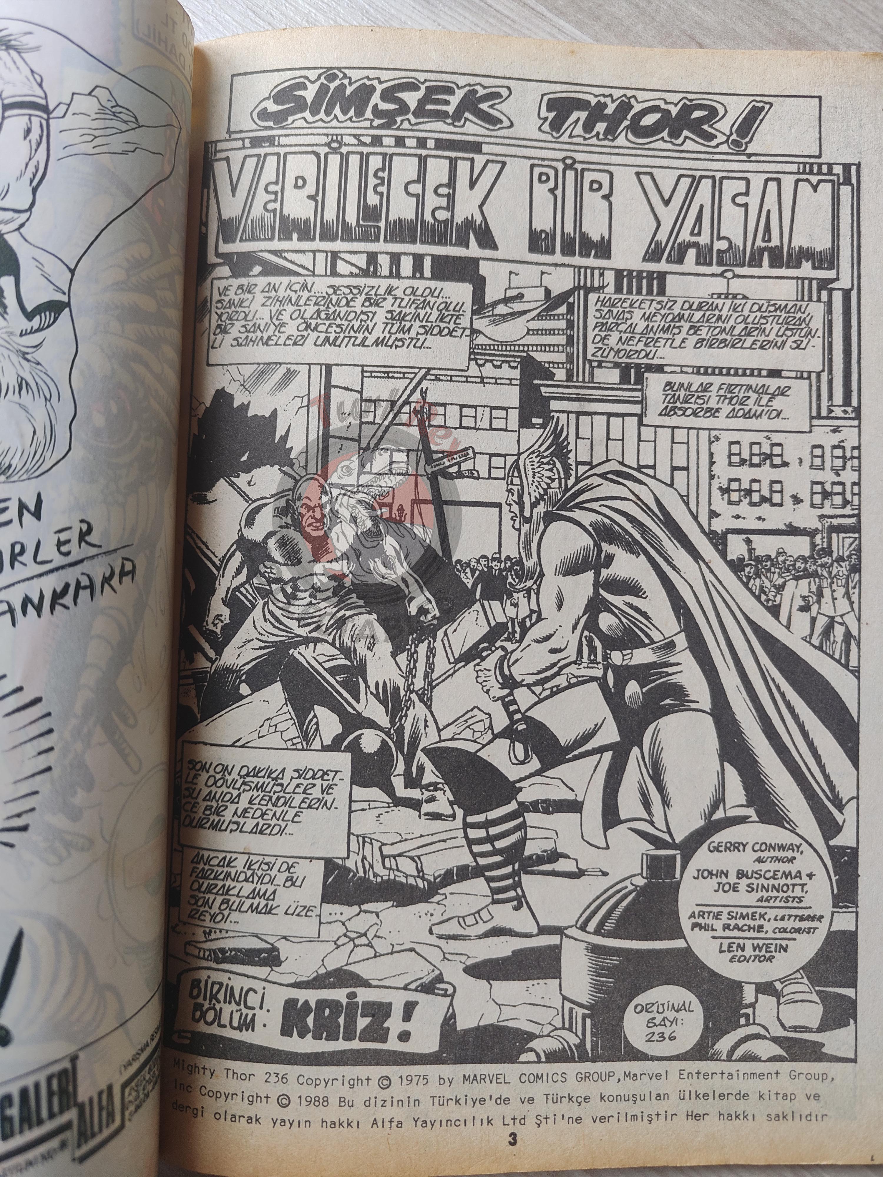 Thor #17 1988 Turkish Comic Turkey The Mighty Thor #236–238