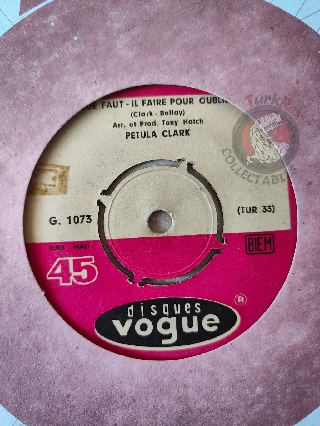Petula Clark – Folle De Toi 7" Turkish Pressing Vinyl Turkey Edition