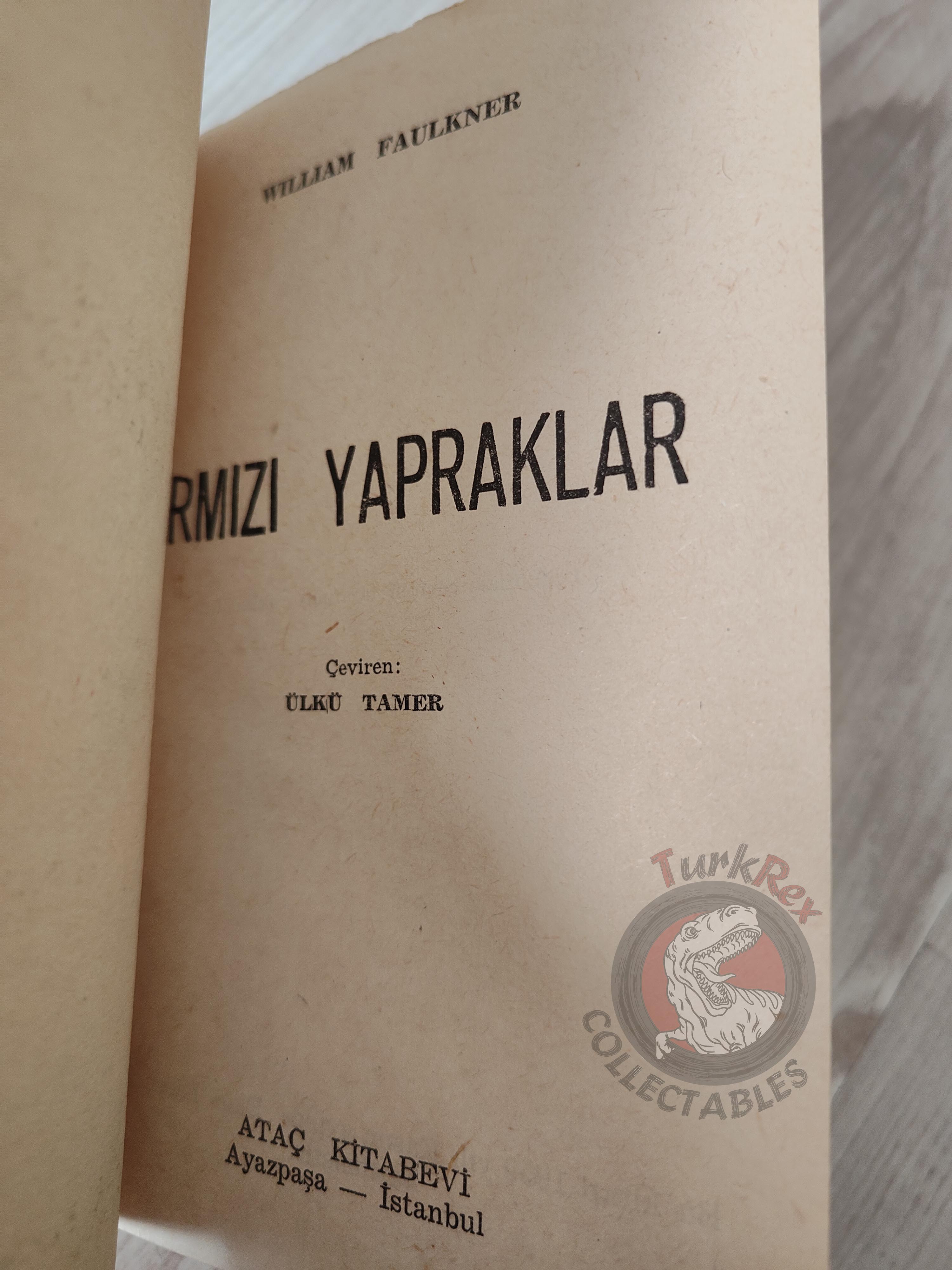 William Faulkner – Red Leaves 1959 1st Turkish Book Turkey