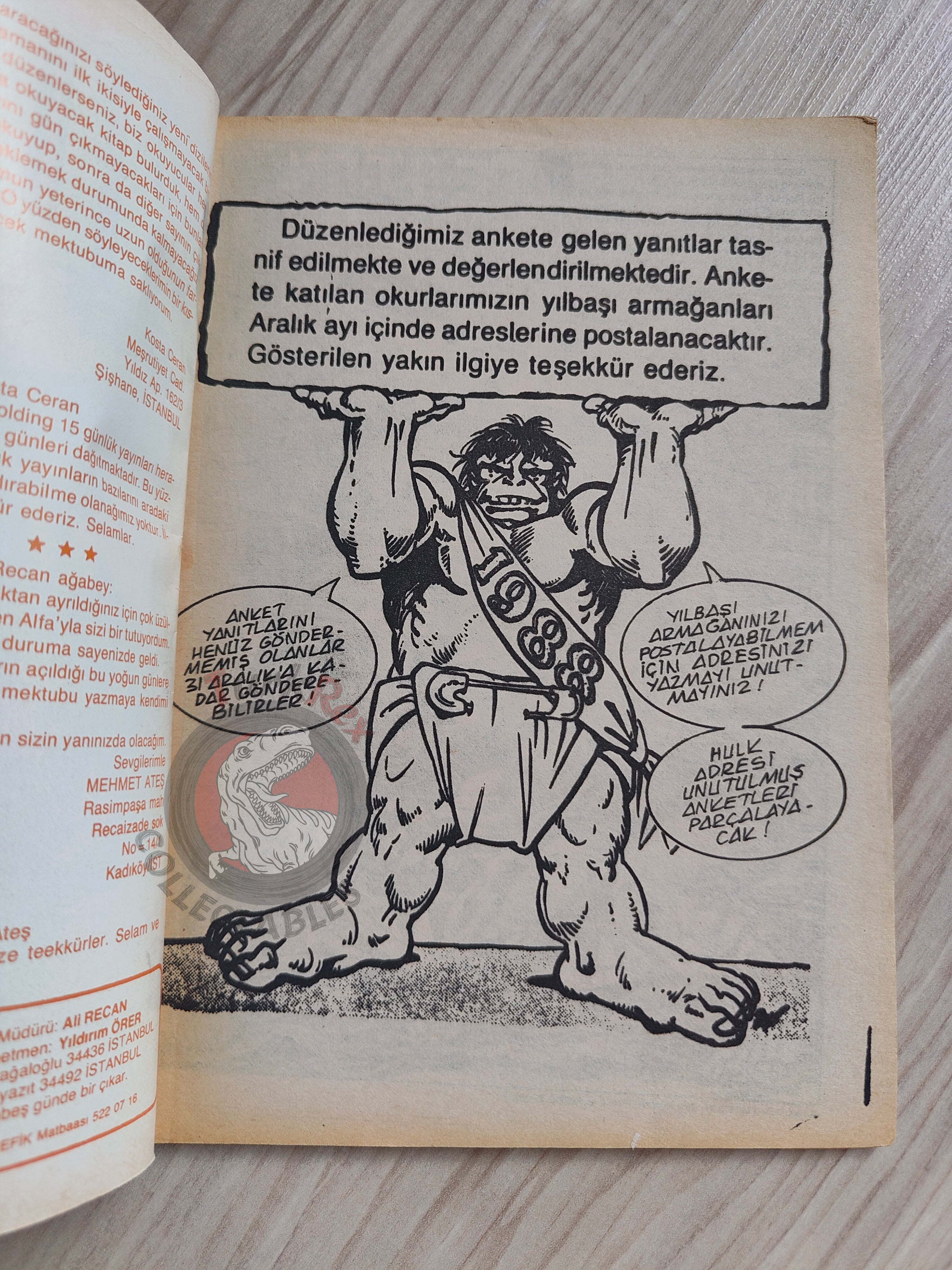 Hulk #5 1987 Turkish Comic Turkey cover #22 #132