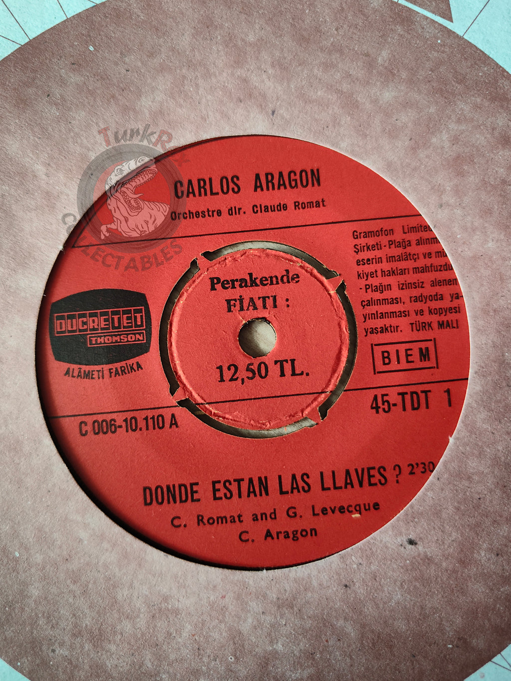 Carlos Aragon – El Limonero 7"  Turkish Pressing Vinyl Turkey Edition