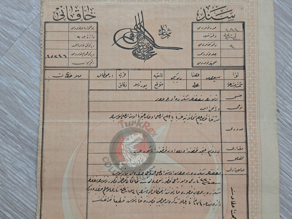 Ottoman 1915 Land Deed Agricultural Land in Sivas Armutak Title Armenian Citizen Armenia