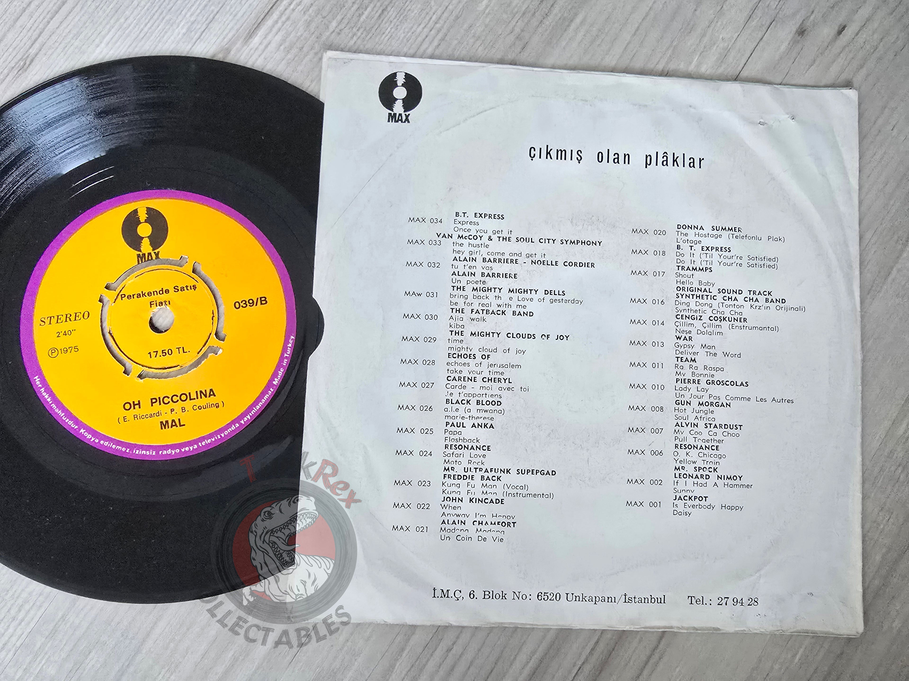 Mal – Parlami D'Amore Mariù 7" Turkish Pressing Vinyl Turkey Edition