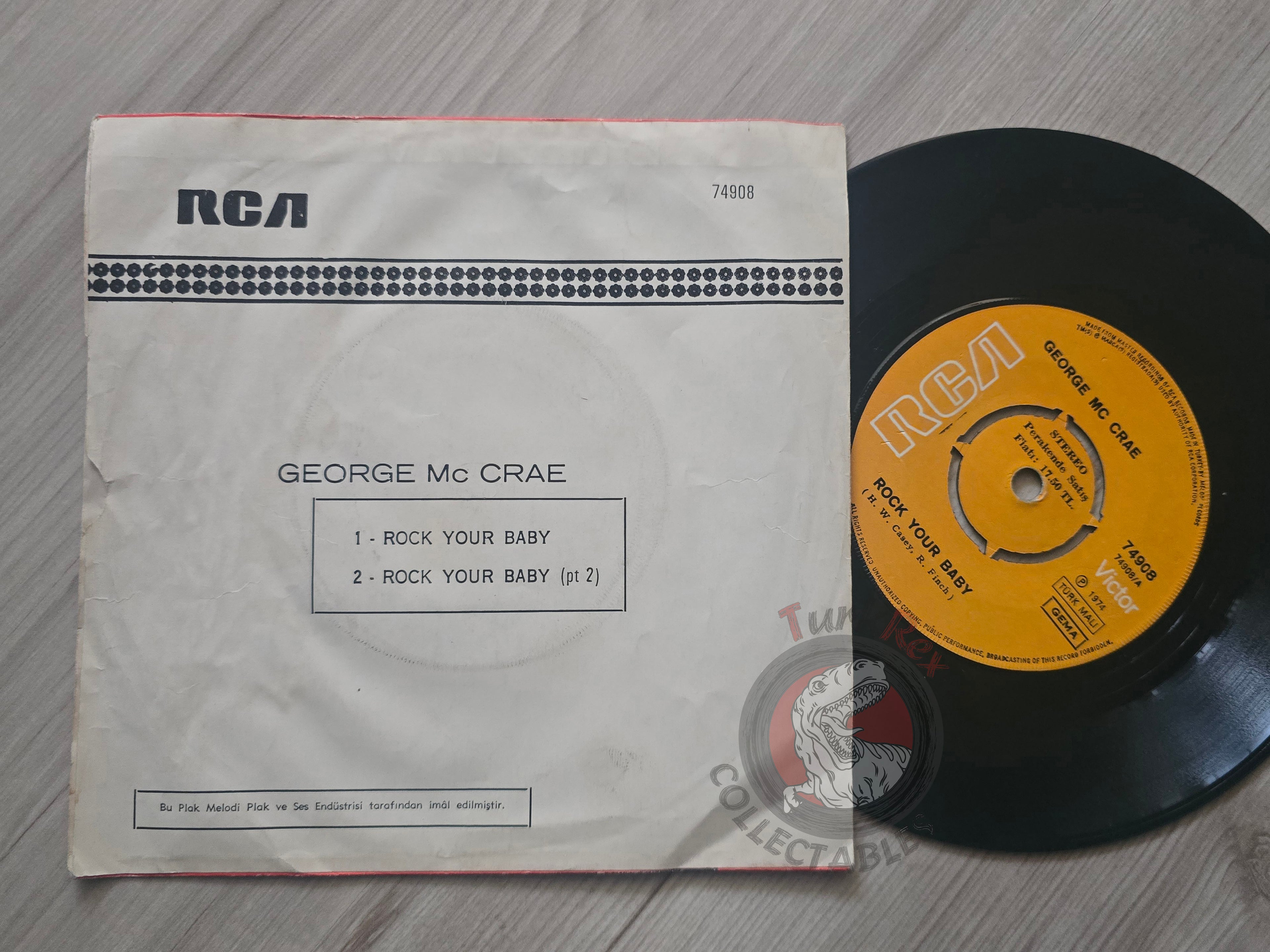 George McCrae – Rock Your Baby 7" Turkish Pressing Vinyl Turkey Edition