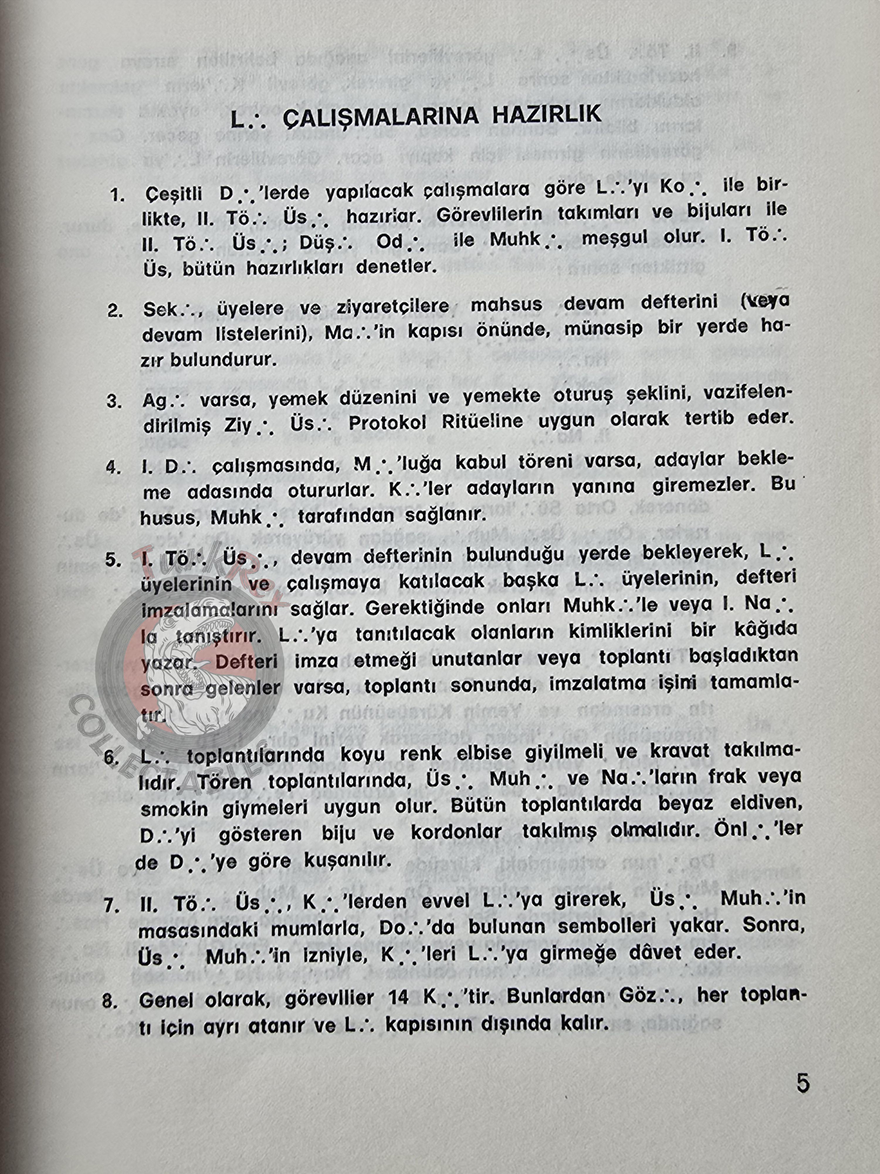 Turkish Freemasonry 1st Degree Ritual Apprentice 1986 Booklet Masonic Masons of Turkey