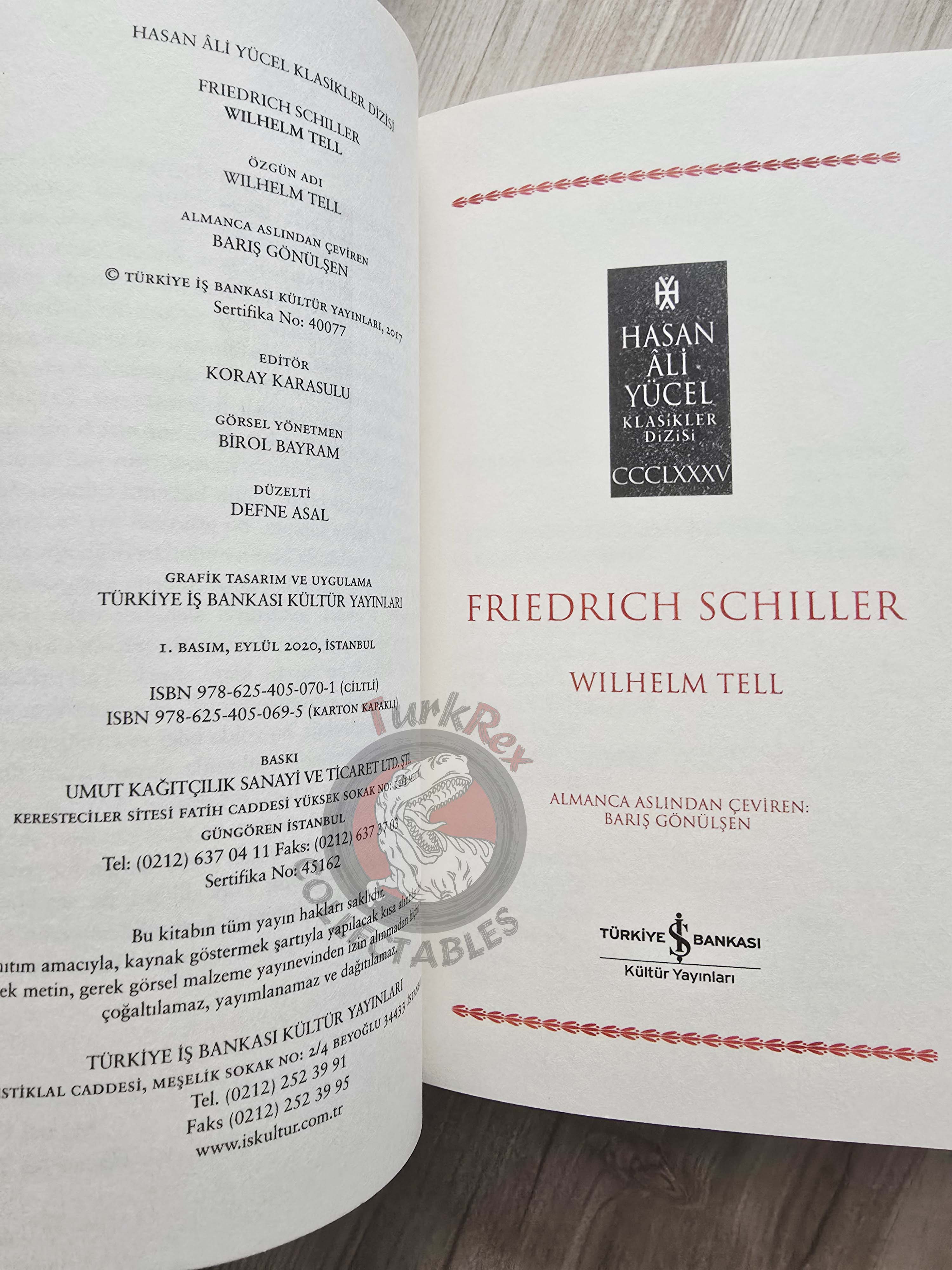 Friedrich Schiller – William Tell 2020 Turkish Book Turkey
