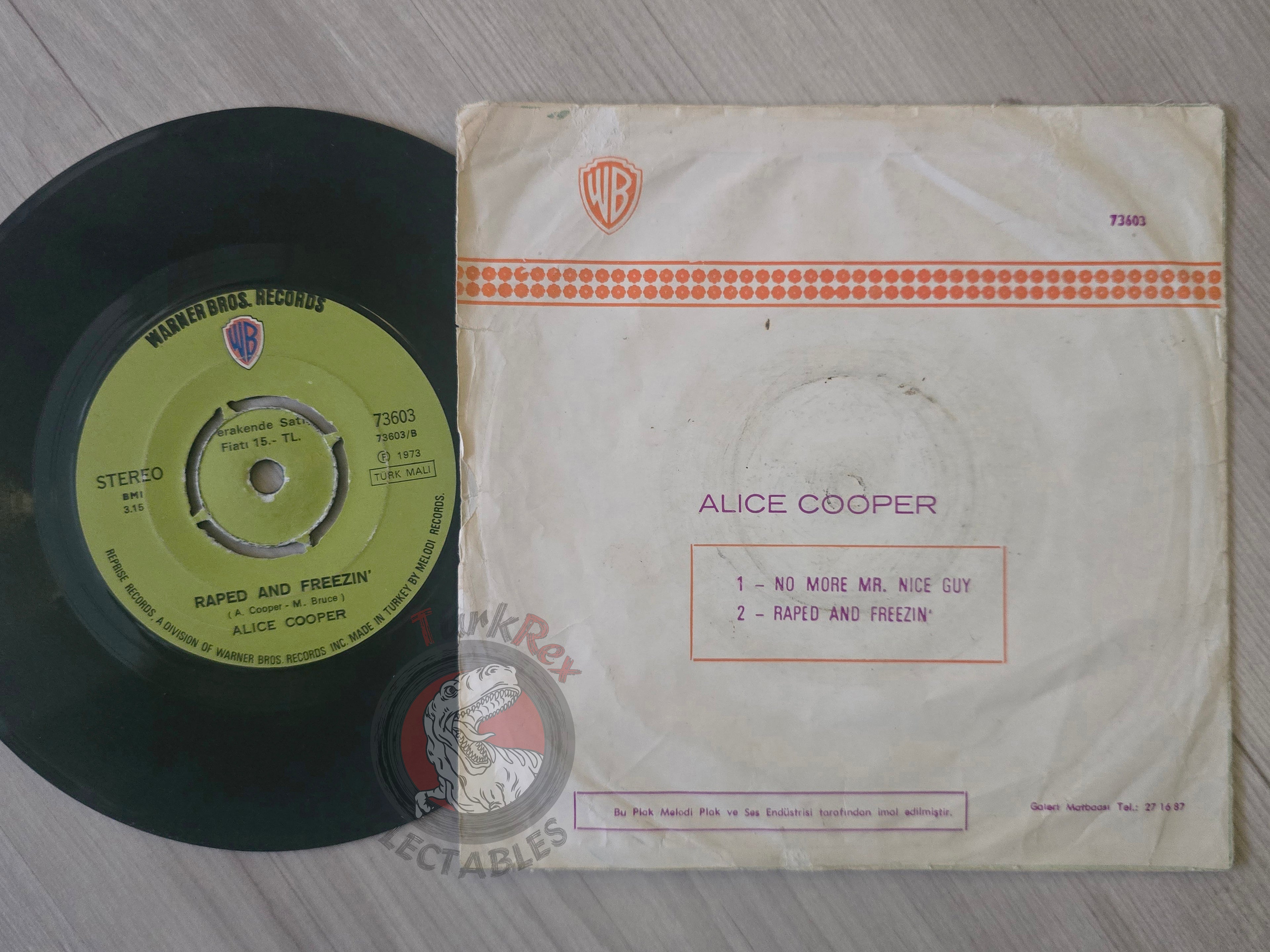 Alice Cooper – No More Mr. Nice Guy 7" Turkish Pressing Vinyl Turkey Edition