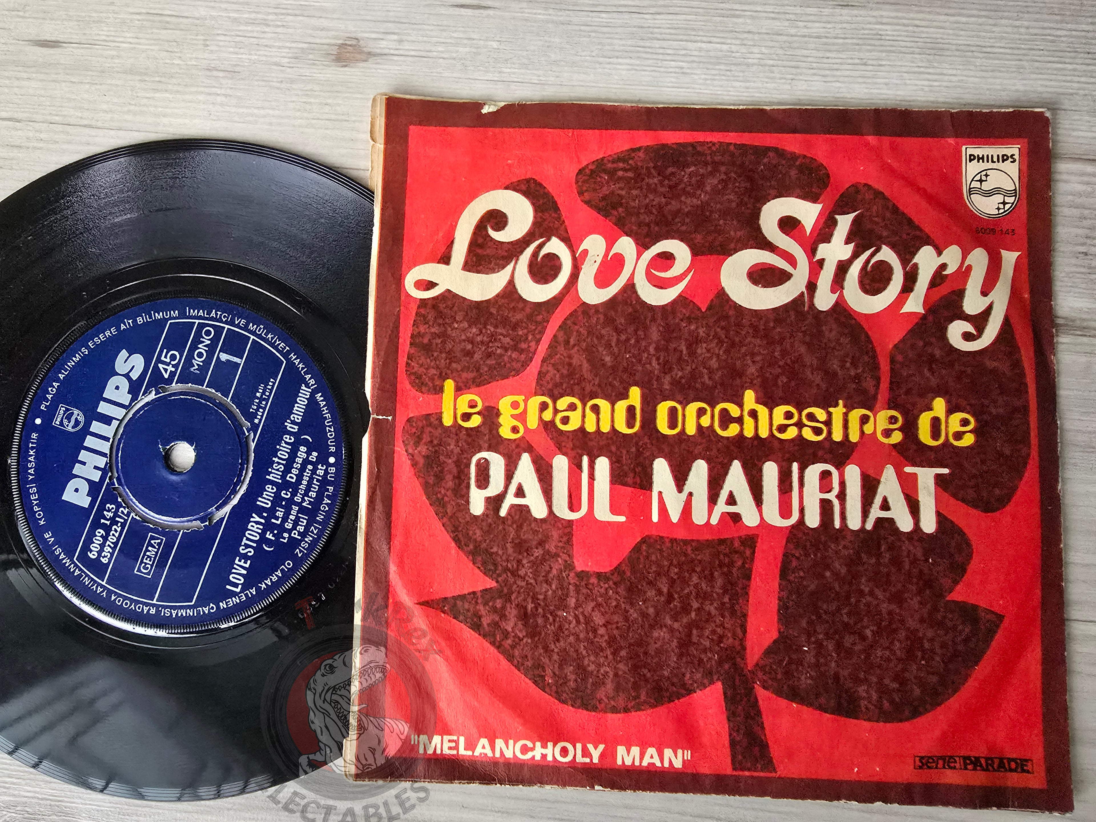 Paul Mauriat – Love Story (Une Histoire D'Amour) 7" Turkish Pressing Vinyl Turkey Edition