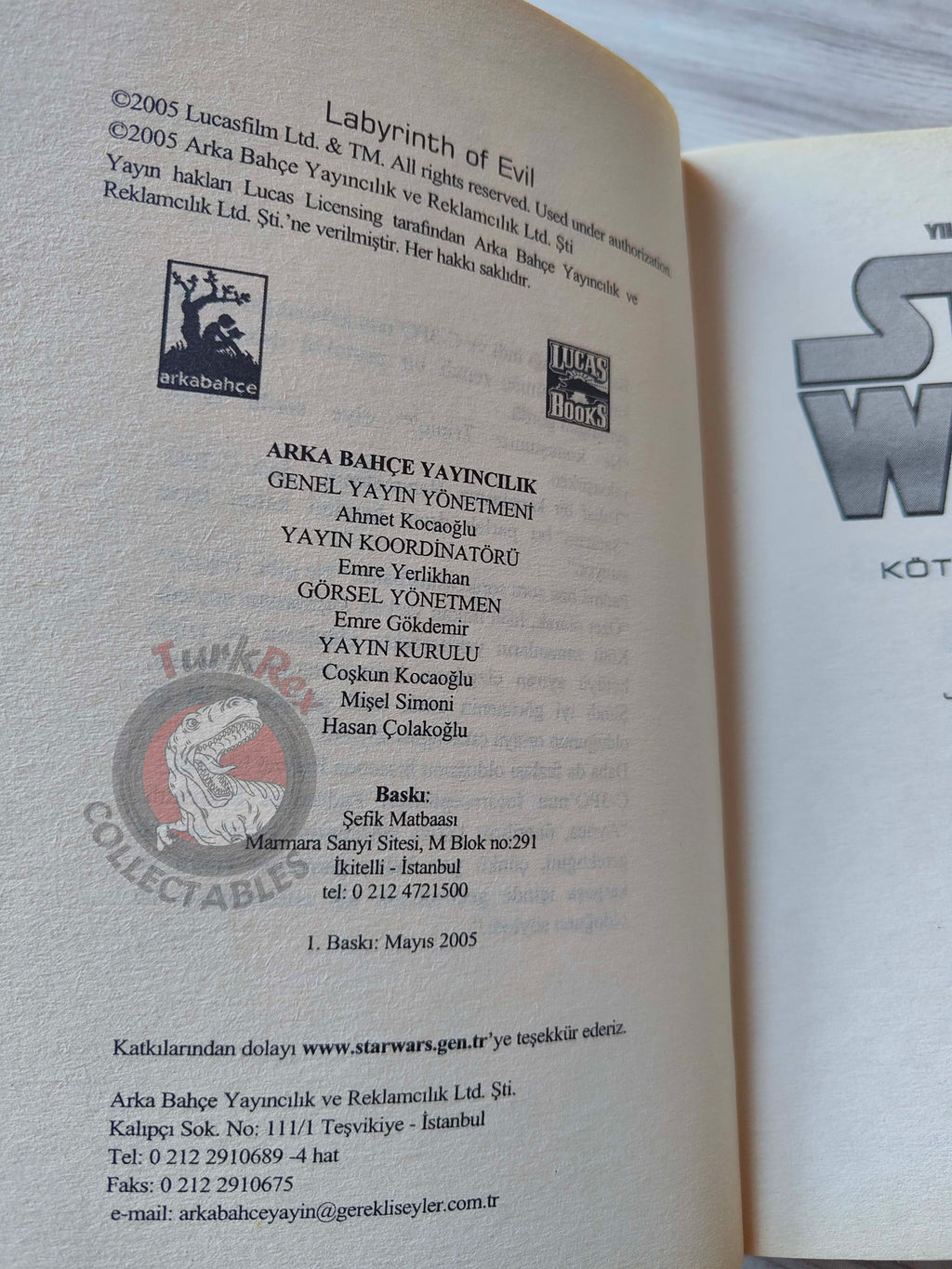 James Luceno – Star Wars: Labyrinth of Evil 2005 1st Turkish Book Turkey