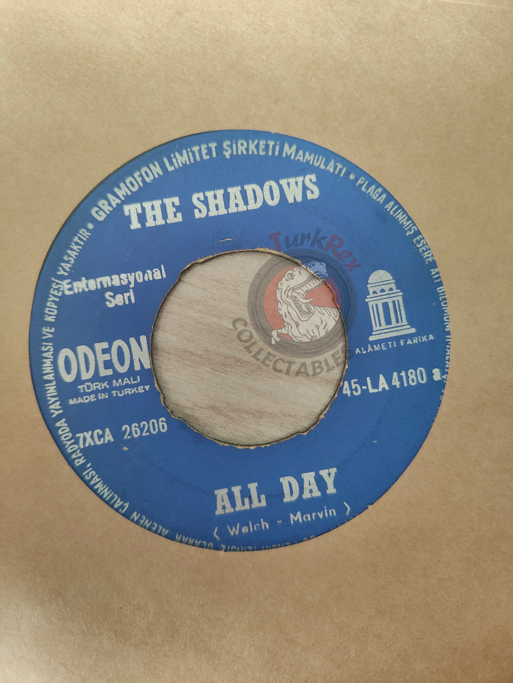 The Shadows – All Day / Dance On 7" Turkish Pressing Vinyl Turkey Edition