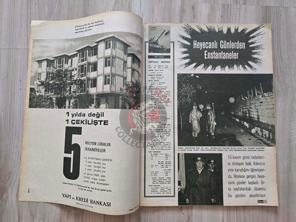 Hayat 1967 Cyprus Under Tension Turkish Mag Turkey Jacqueline Kennedy War