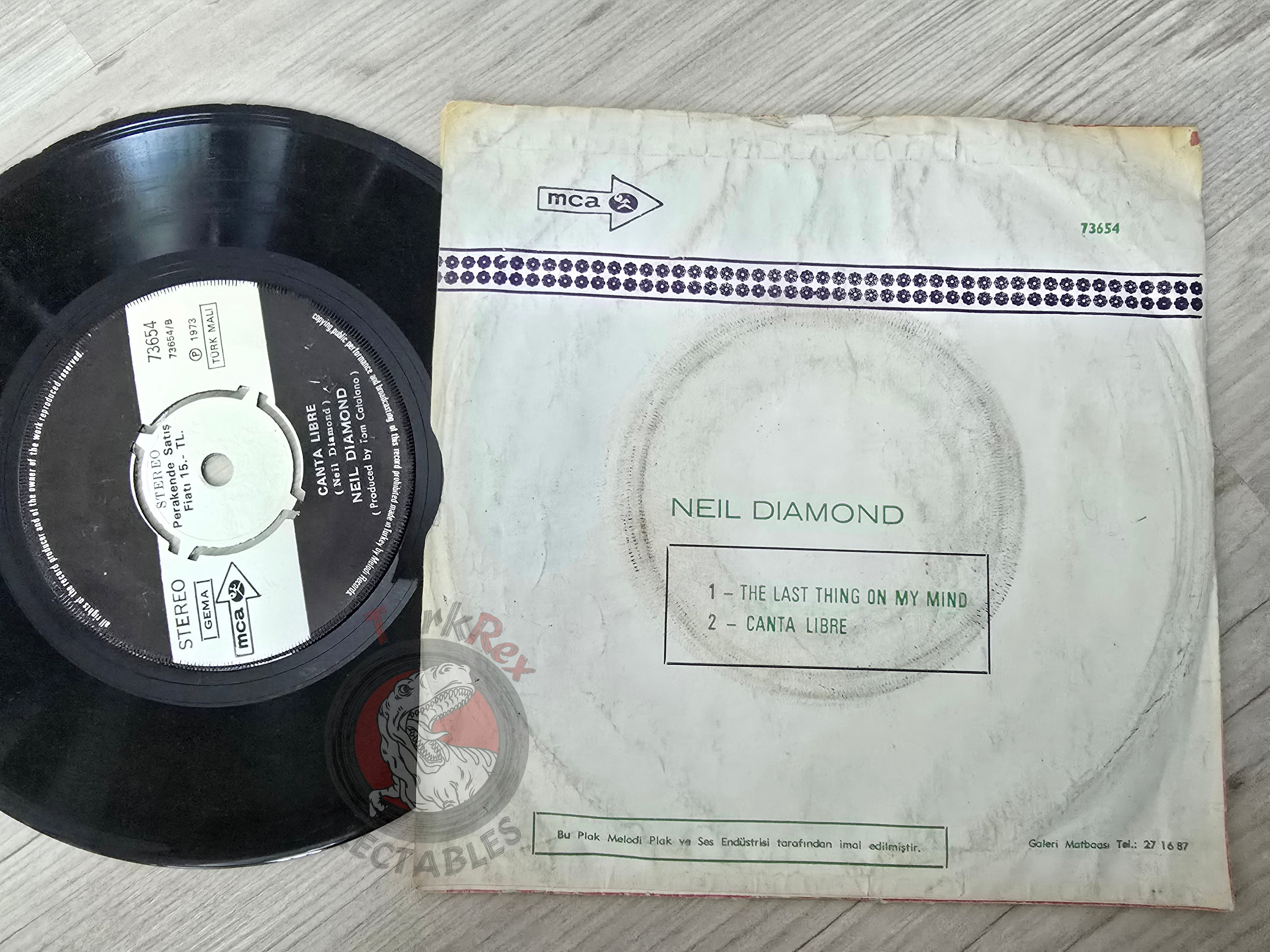 Neil Diamond – The Last Thing On My Mind 7" Turkish Pressing Vinyl Turkey Edition