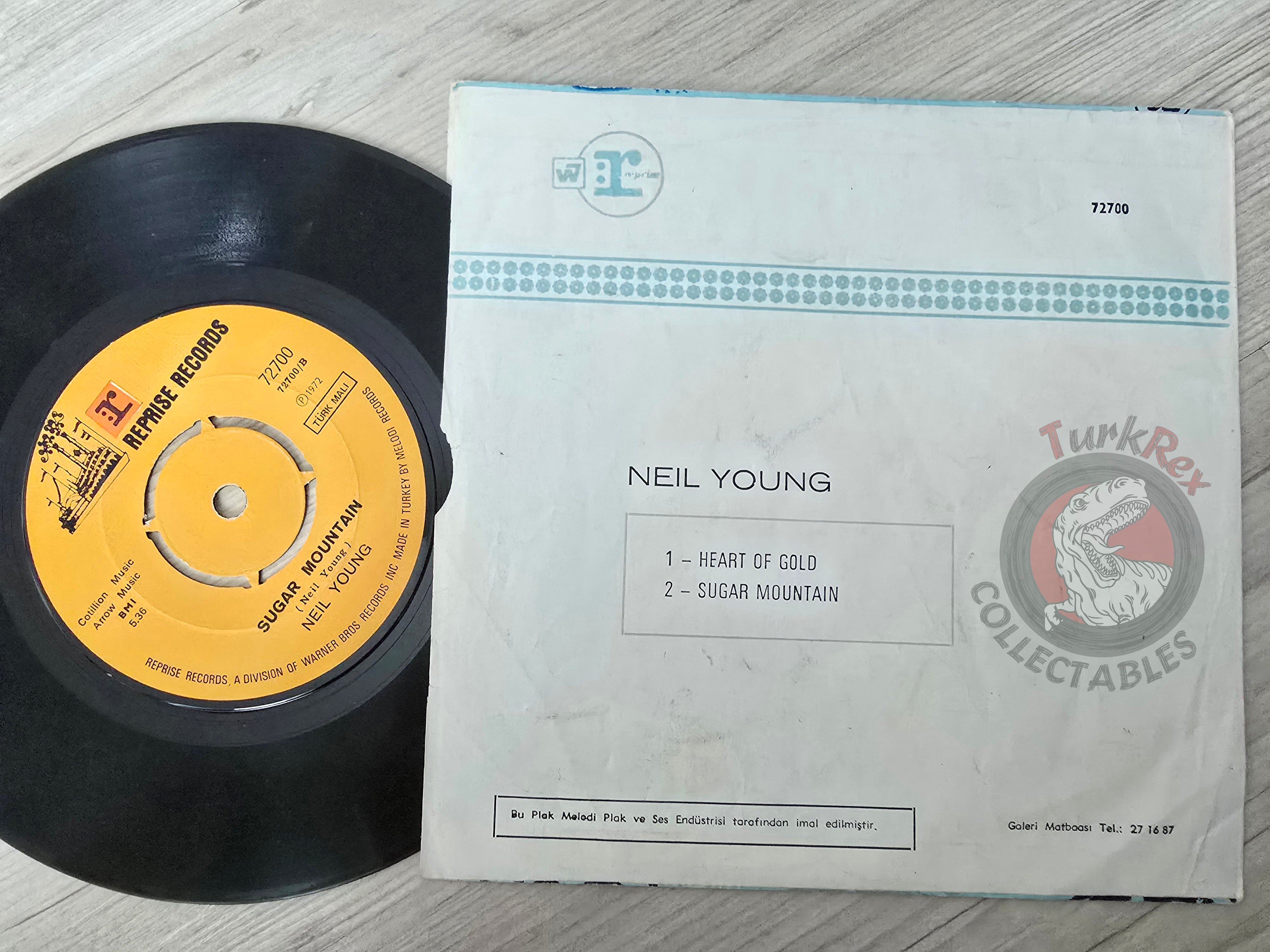 Neil Young ‎– Heart Of Gold 7" Turkish Pressing Vinyl Turkey Edition