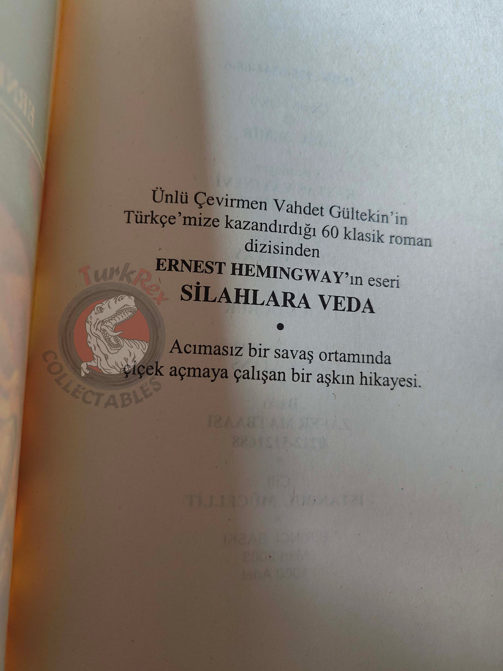 Ernest Hemingway – A Farewell to Arms 2003 Turkish Book Turkey