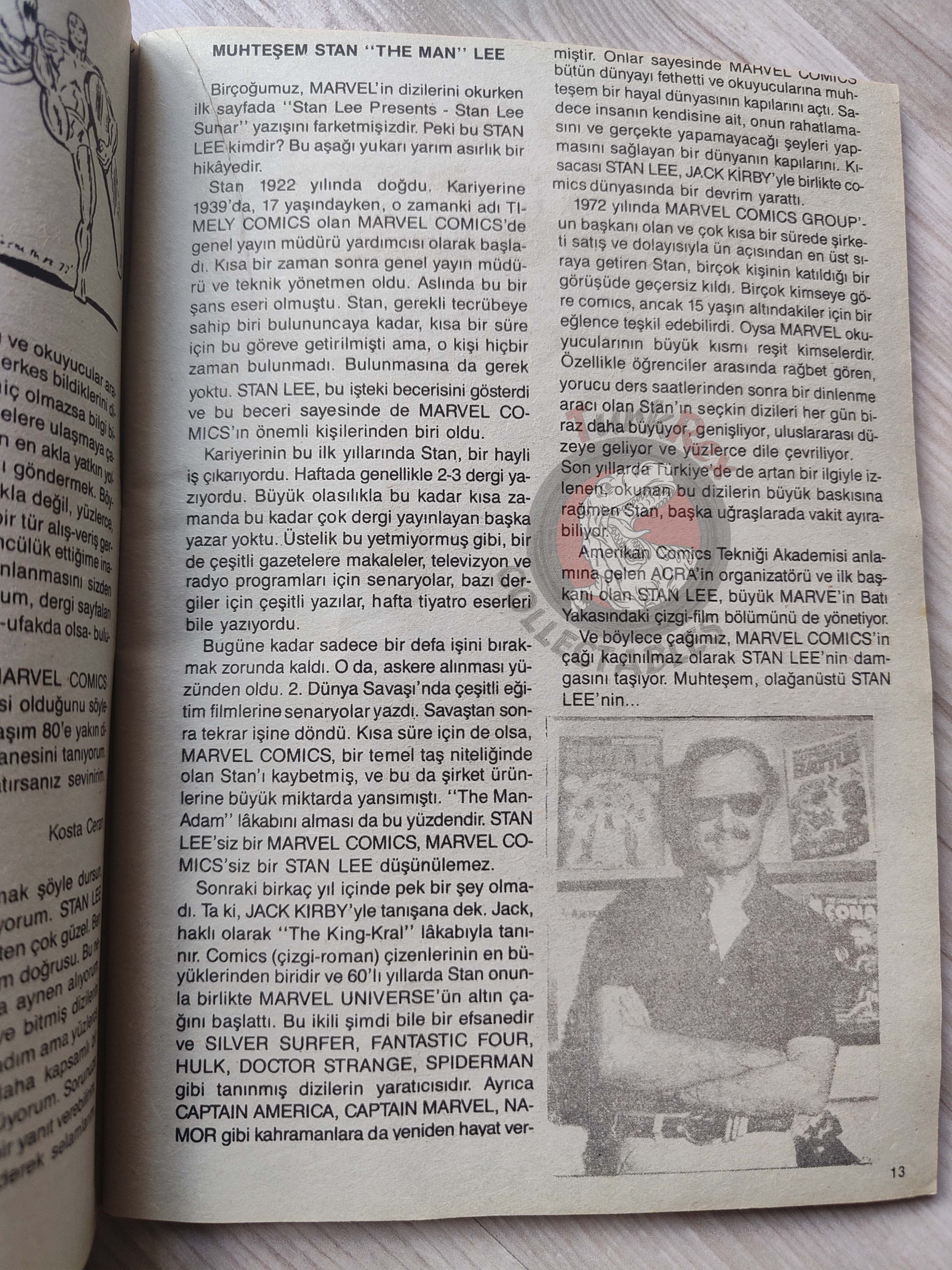 Çizgi Roman Koleksiyon Dergisi #1 Marvel Promo Issue Turkish Comic Turkey 1988