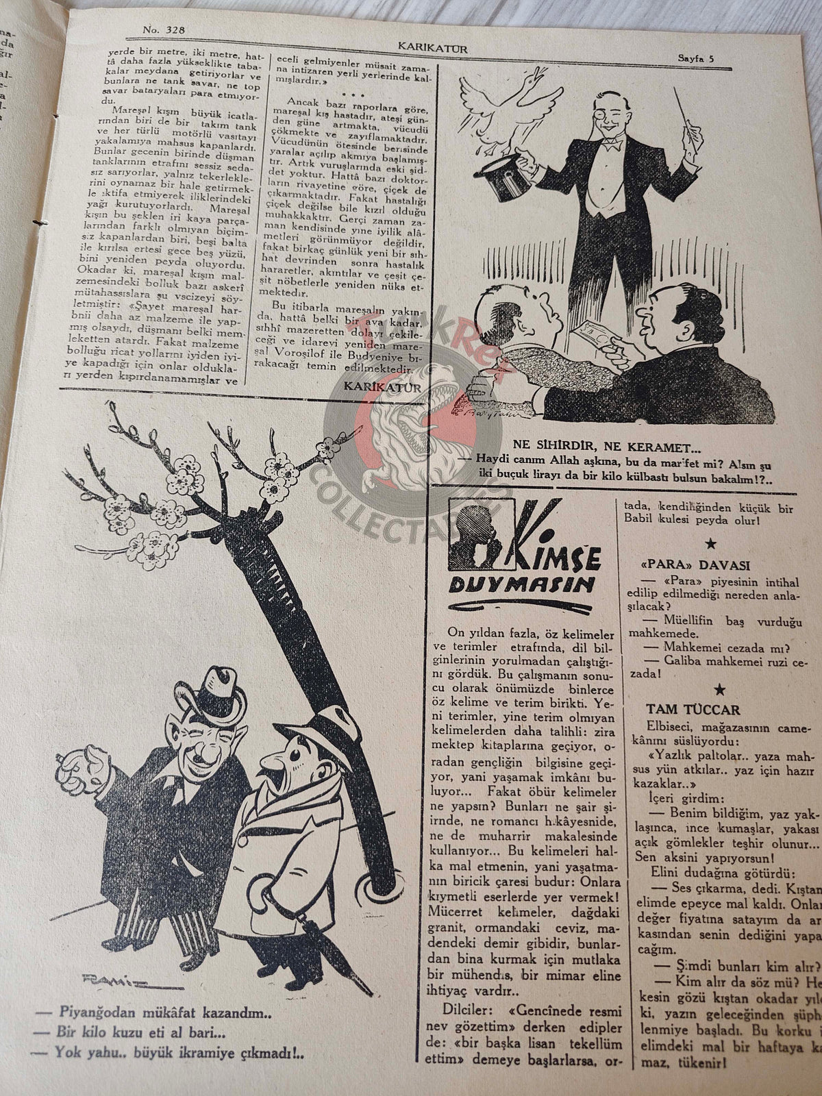 Karikatür 1942 Humor Magazine Turkish Turkey Winston Churchill India WW2 era Japan Britain