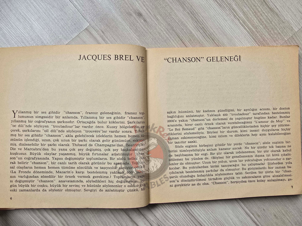 Jacques Brel: A Lonely Man Biography Book 1986 1st by Turkish Writer Book Turkey